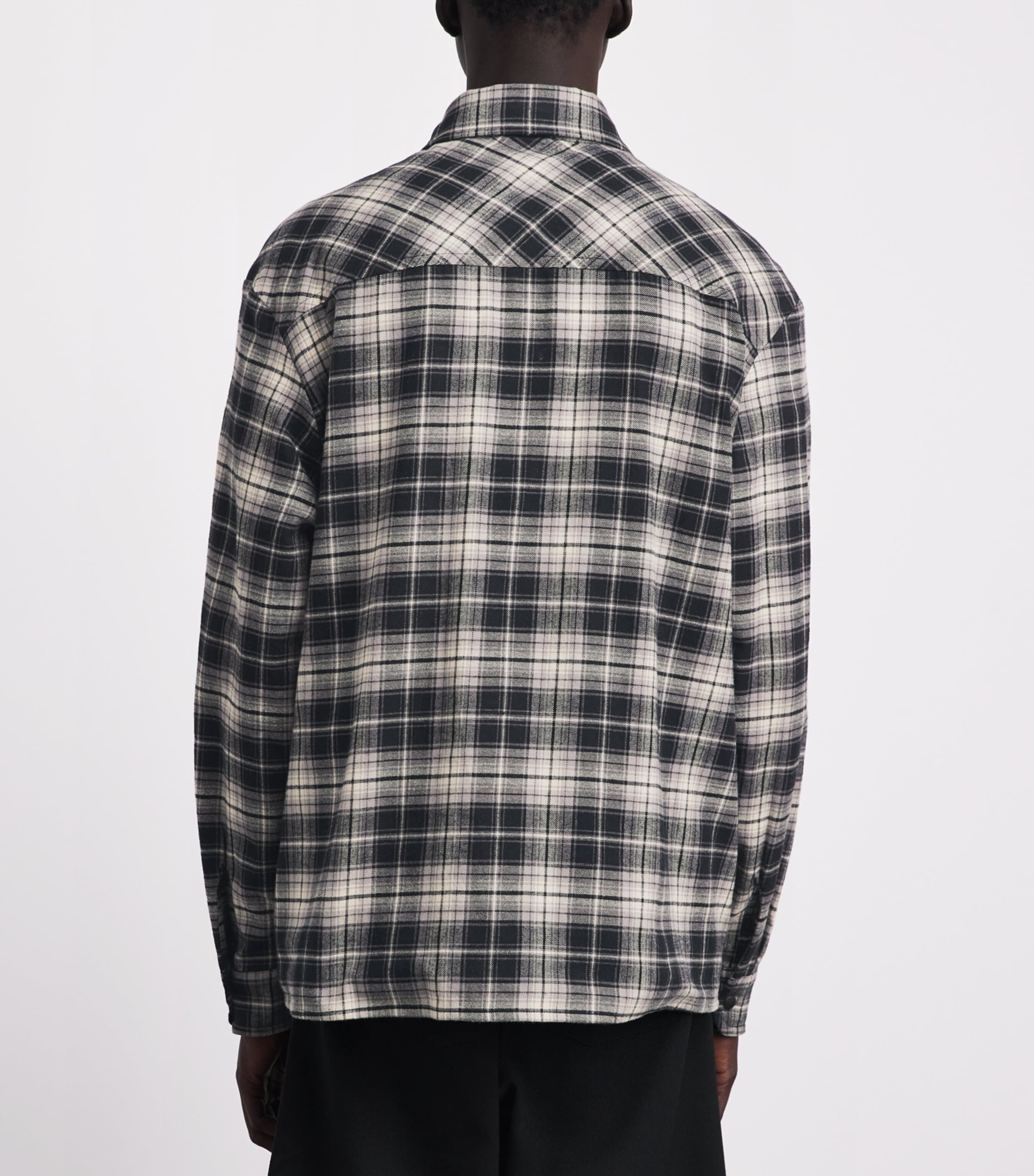 Moncler Mens Cotton Check Zip-Up Shirt Image 5