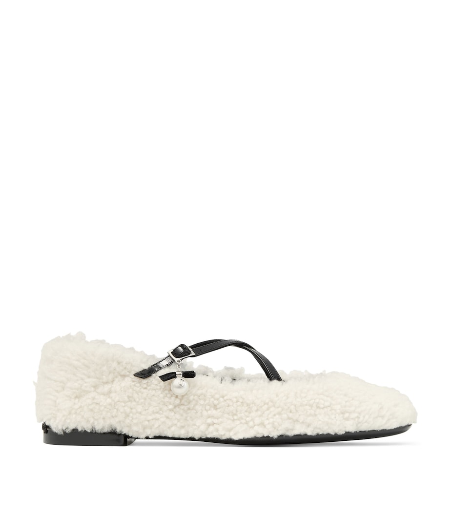 Eleri Shearling Ballerina Flats NATURAL/BLACK Image 1