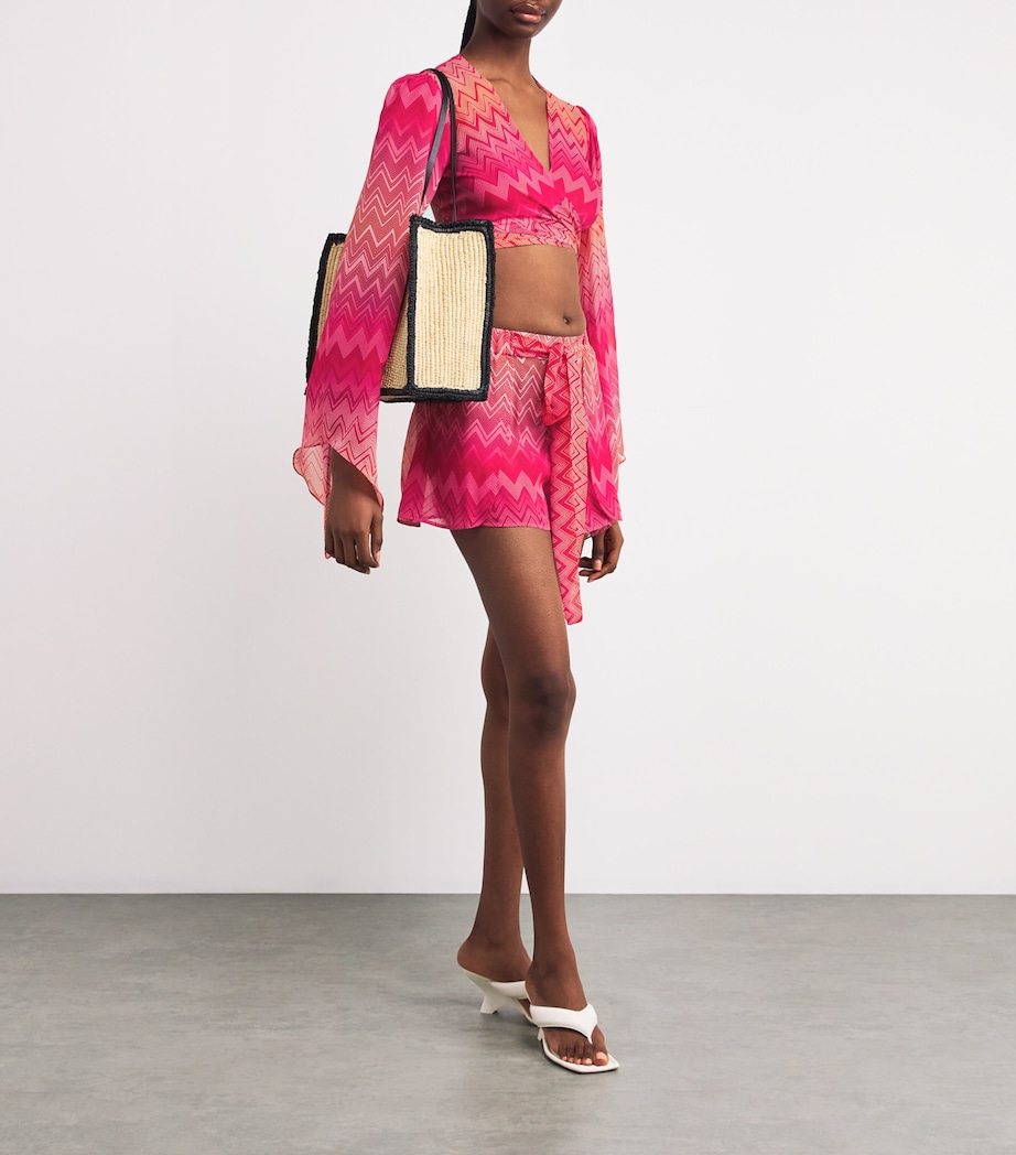 Silk Zigzag Crop Top S30EW CHERRY CHEVRON Image 2