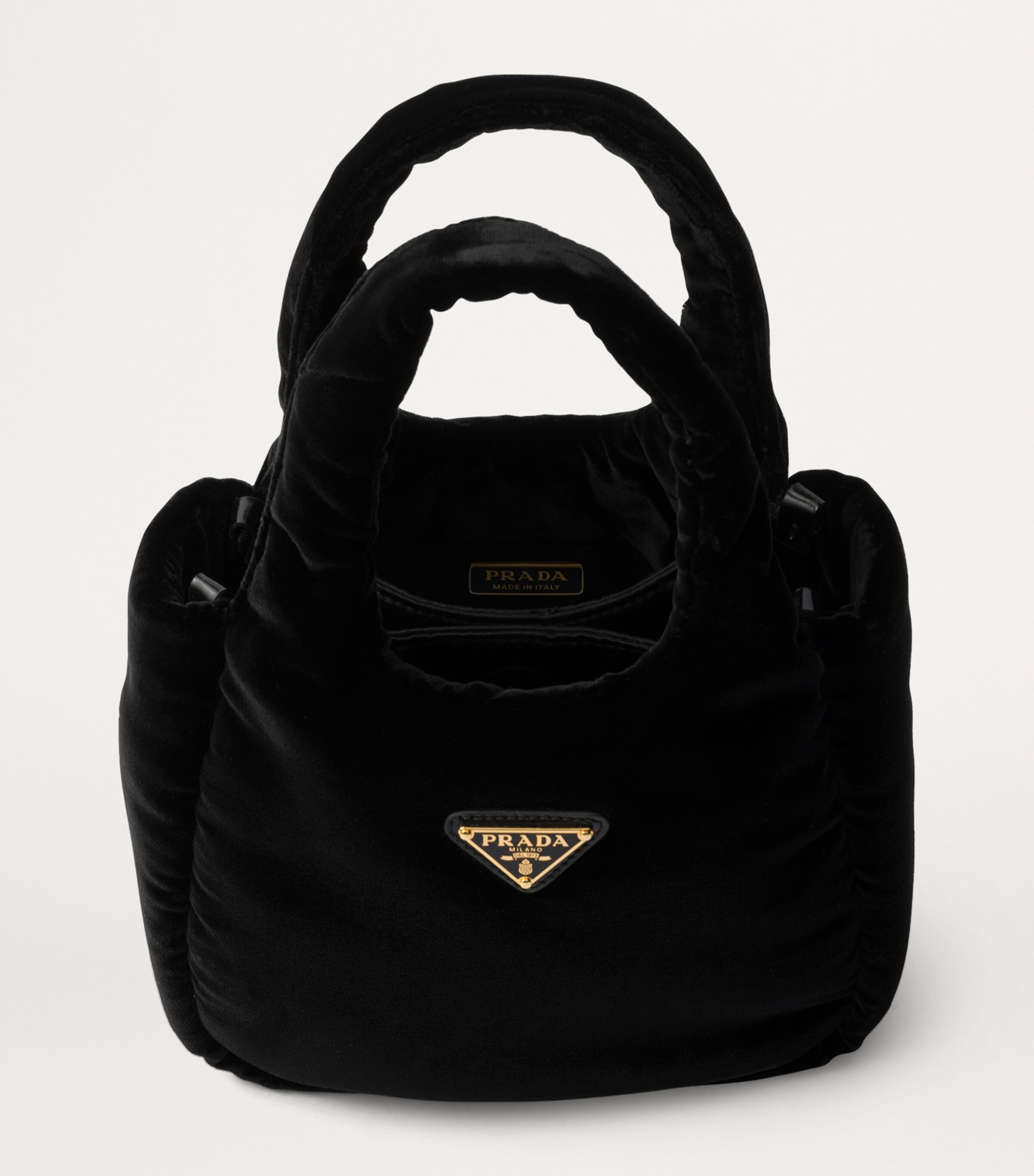 Prada Mini Padded Velvet Top-Handle Bag | Harrods DE Prada Mini Padded Velvet Top-Handle Bag | Harrods DE