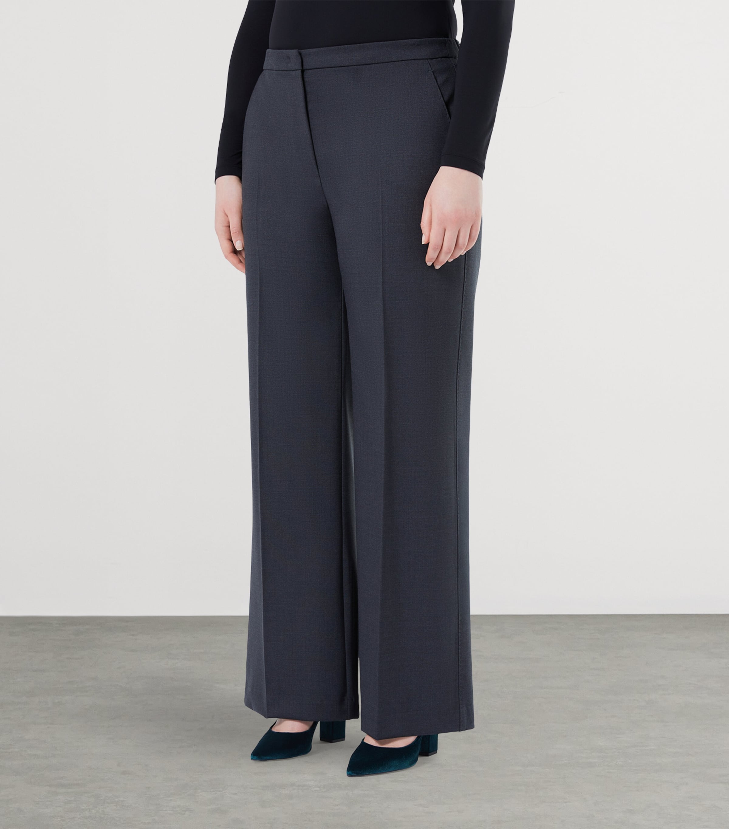 Virgin Wool Goloso Tailored Trousers DARK GREY Image 2