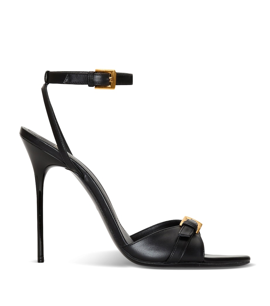 Balmain Calfskin Anthem Heeled Sandals 95 Noir Image 1