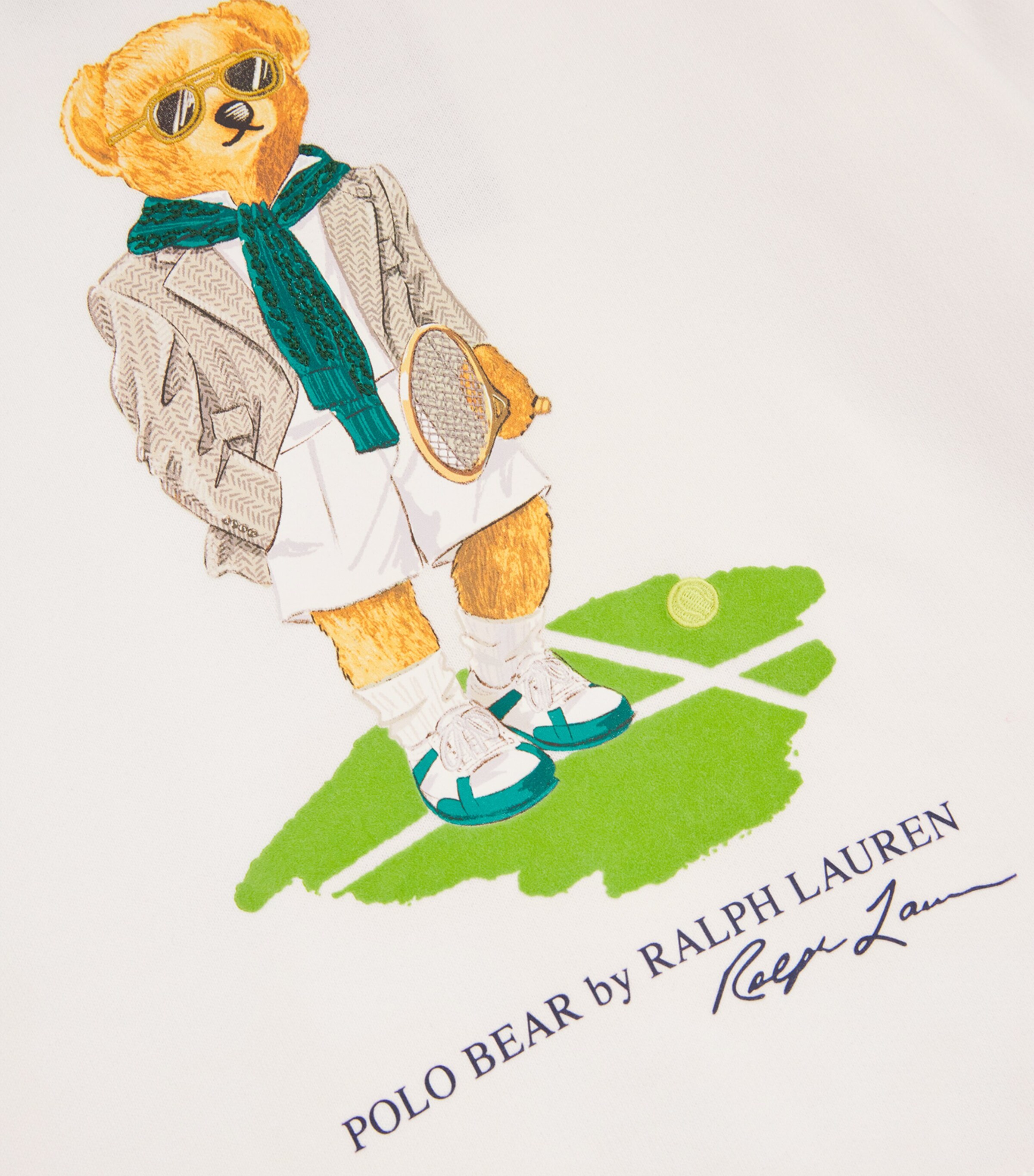 Ralph Lauren Kids x Wimbledon Cotton-Blend Polo Bear Sweatshirt (2-7 Years) Ceramic White Image 4