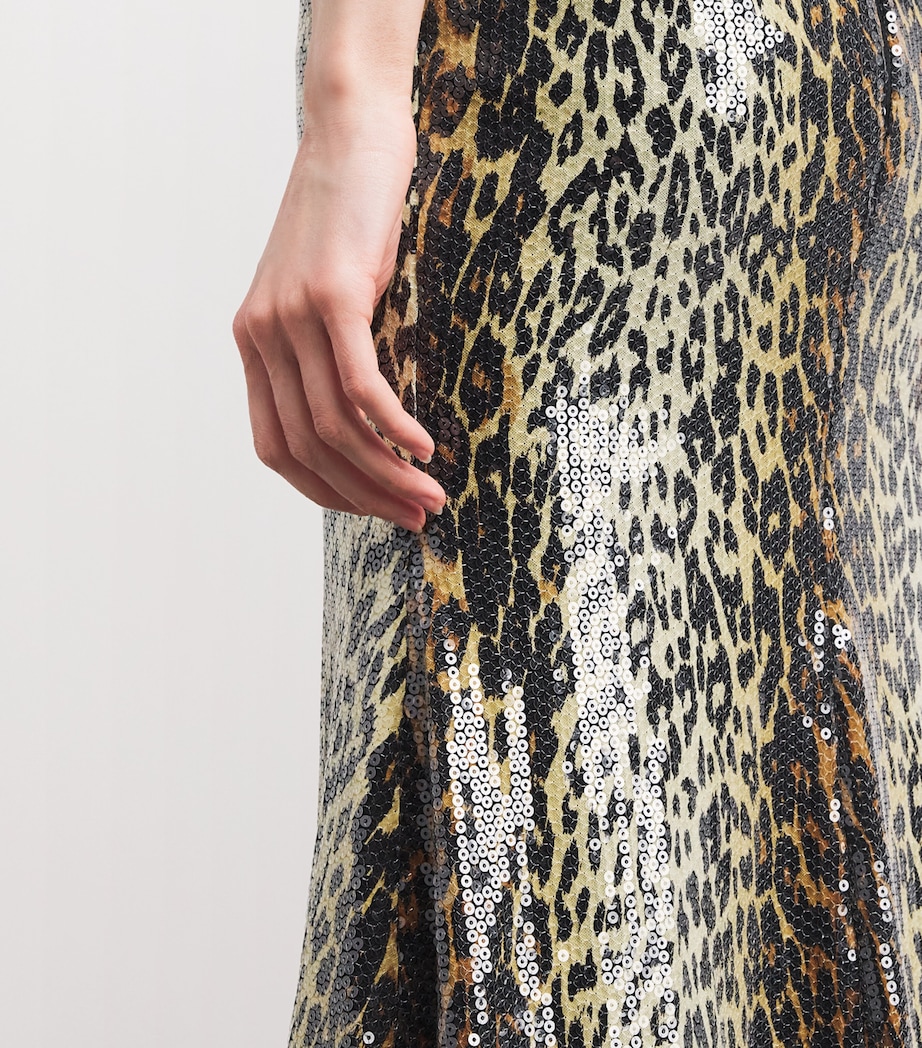 Sequinned Leopard Print Gown LEOPARD PRINT Image 6