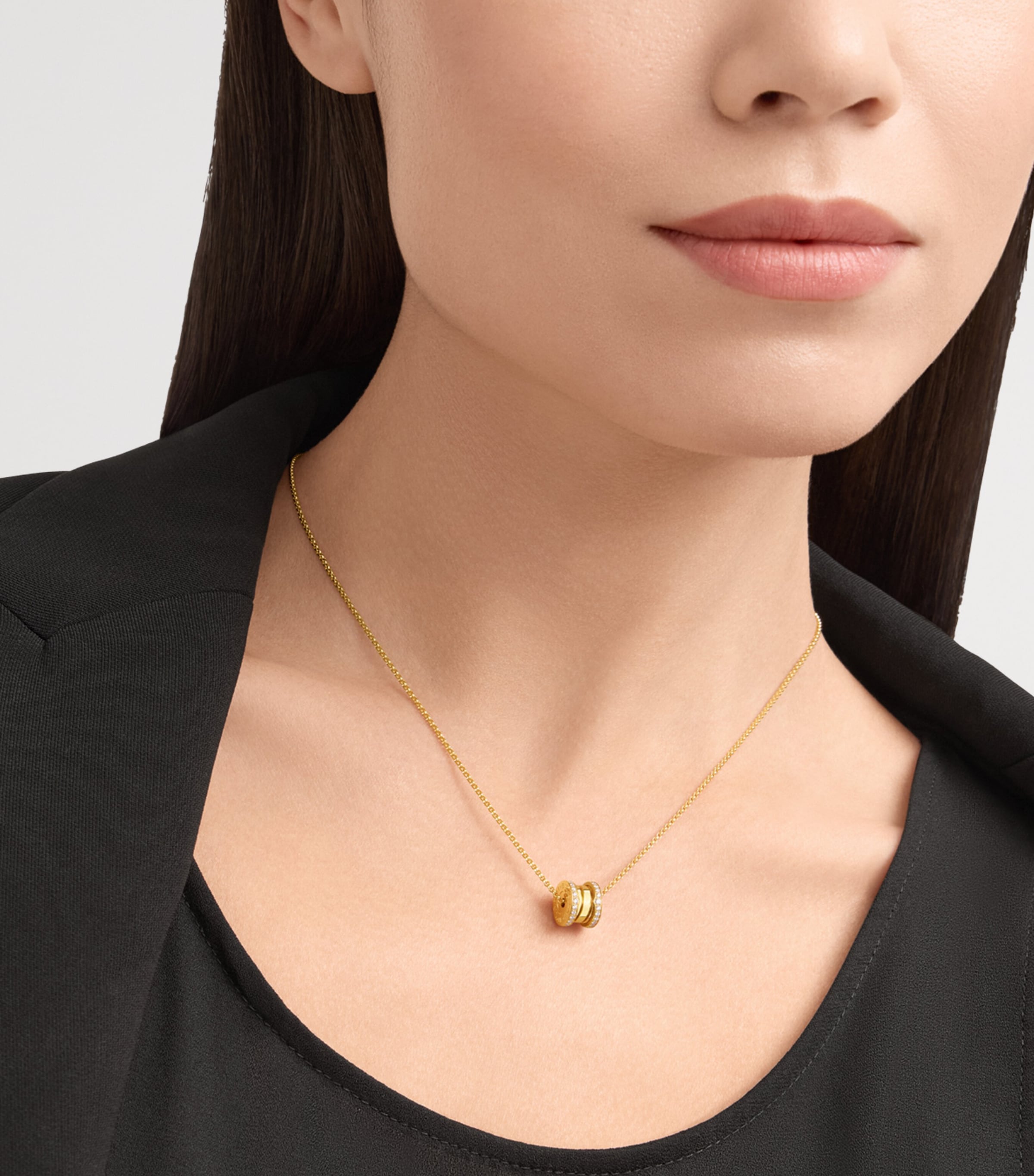 Bvlgari Yellow Gold and Diamond B.zero1 Pendant Necklace Yellow Gold Image 2