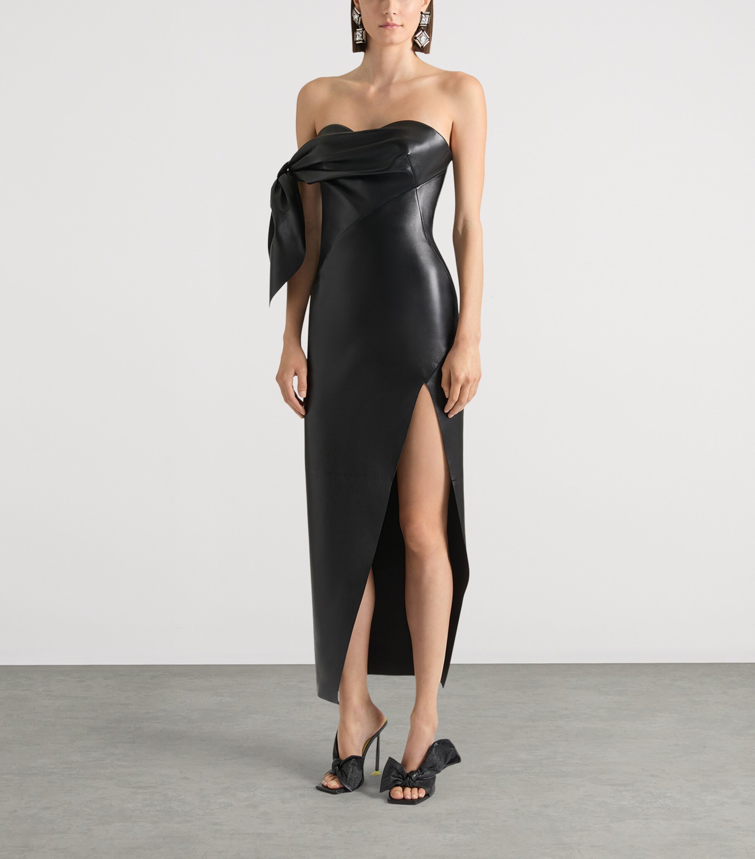 Givenchy Womens Lambskin Maxi Dress Black Image 2