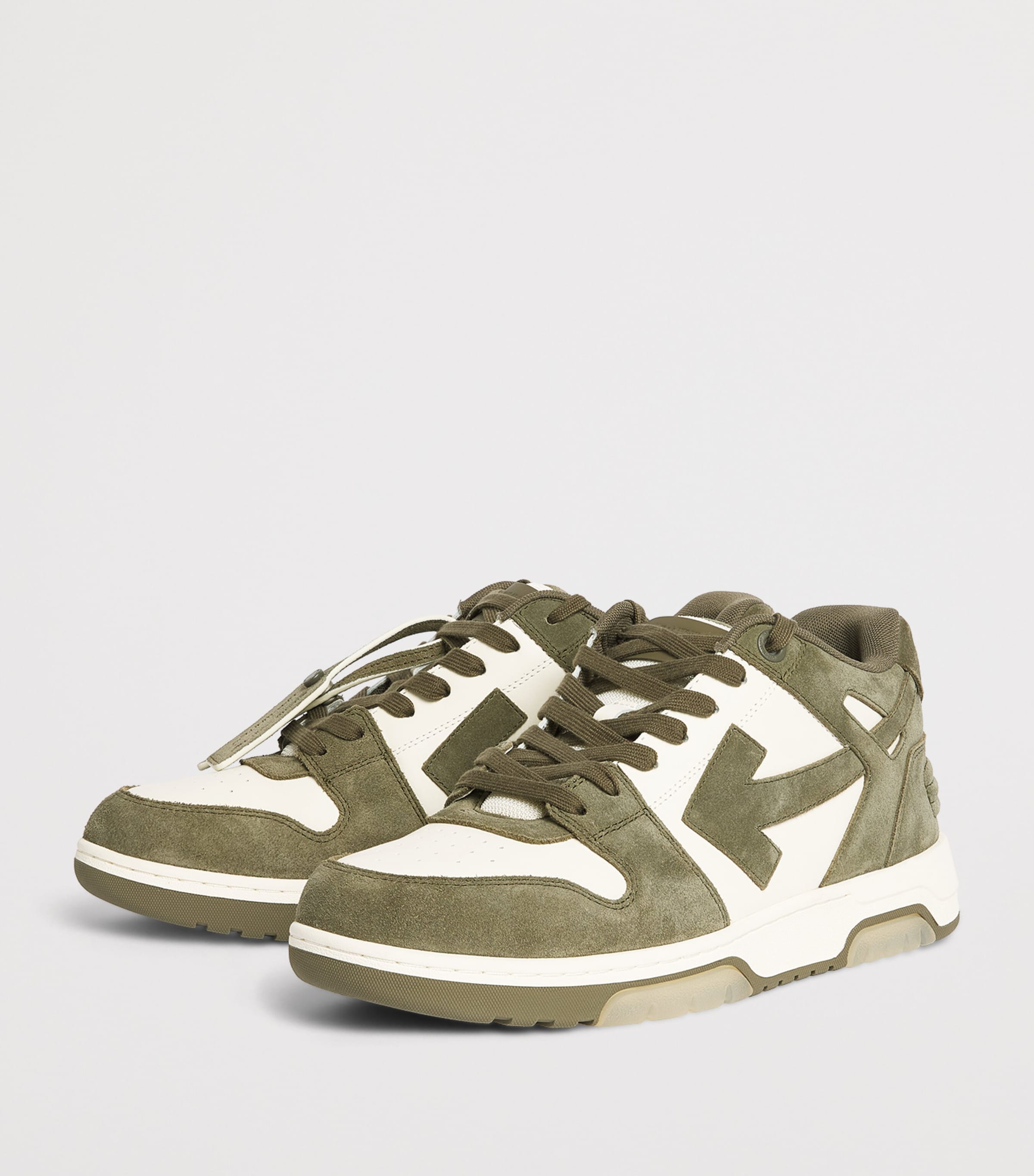 Off-White Suede Out of Office Sneakers Grey Mid Image 3