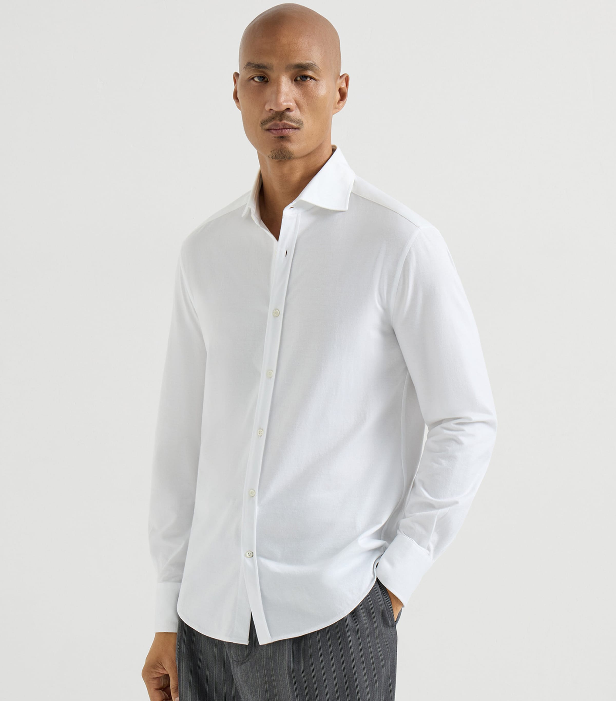 Brunello Cucinelli Mens Cotton Piqué Shirt Image 3