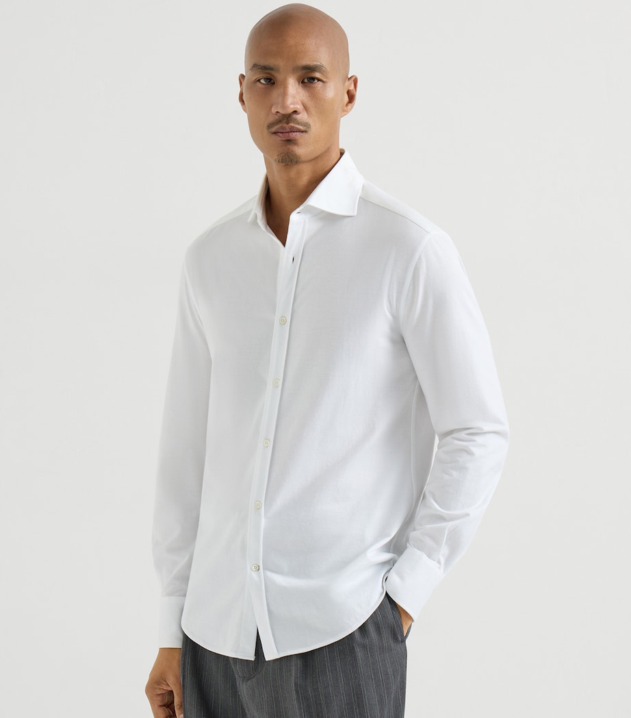 Brunello Cucinelli Mens Cotton Piqué Shirt Image 3