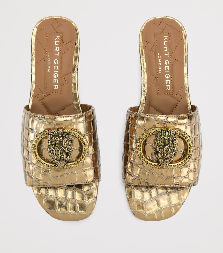 Leather Chelsea Flat Sandals GOLD Image 4