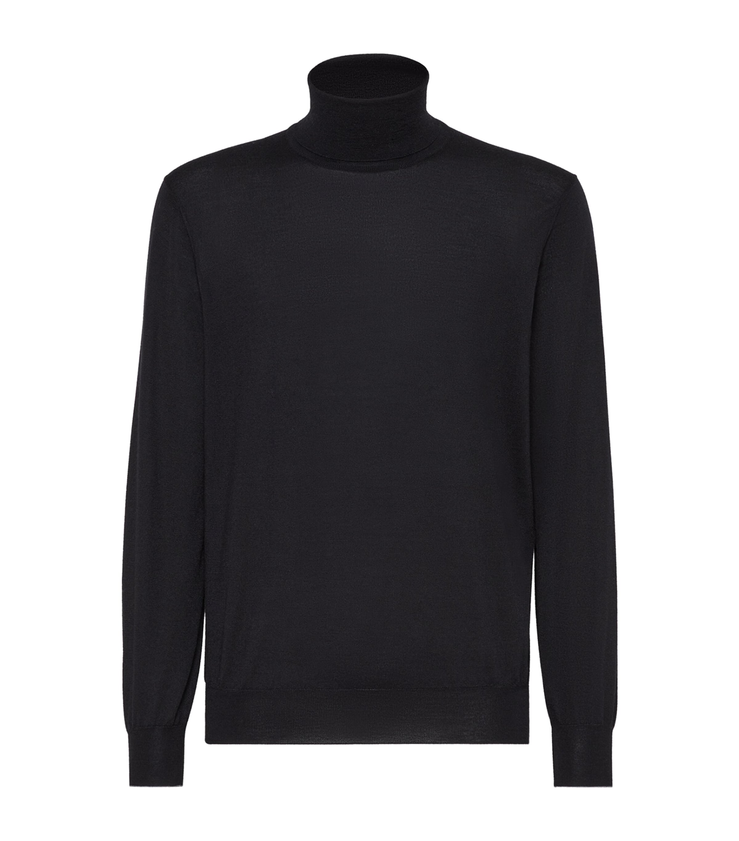 Brunello Cucinelli Lightweight Turtleneck Sweater In Cashmere And Silk In Black