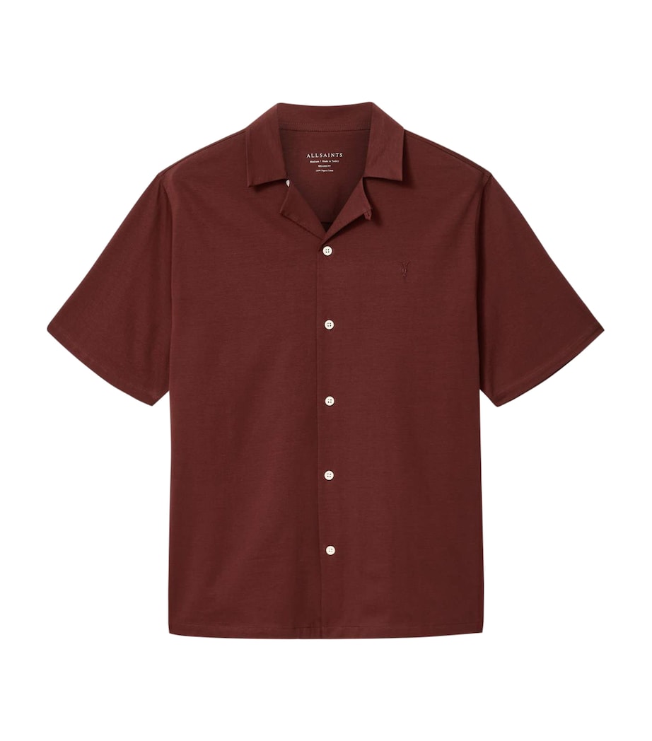 AllSaints Mens Organic Cotton Hudson Shirt Burnt Red Image 1