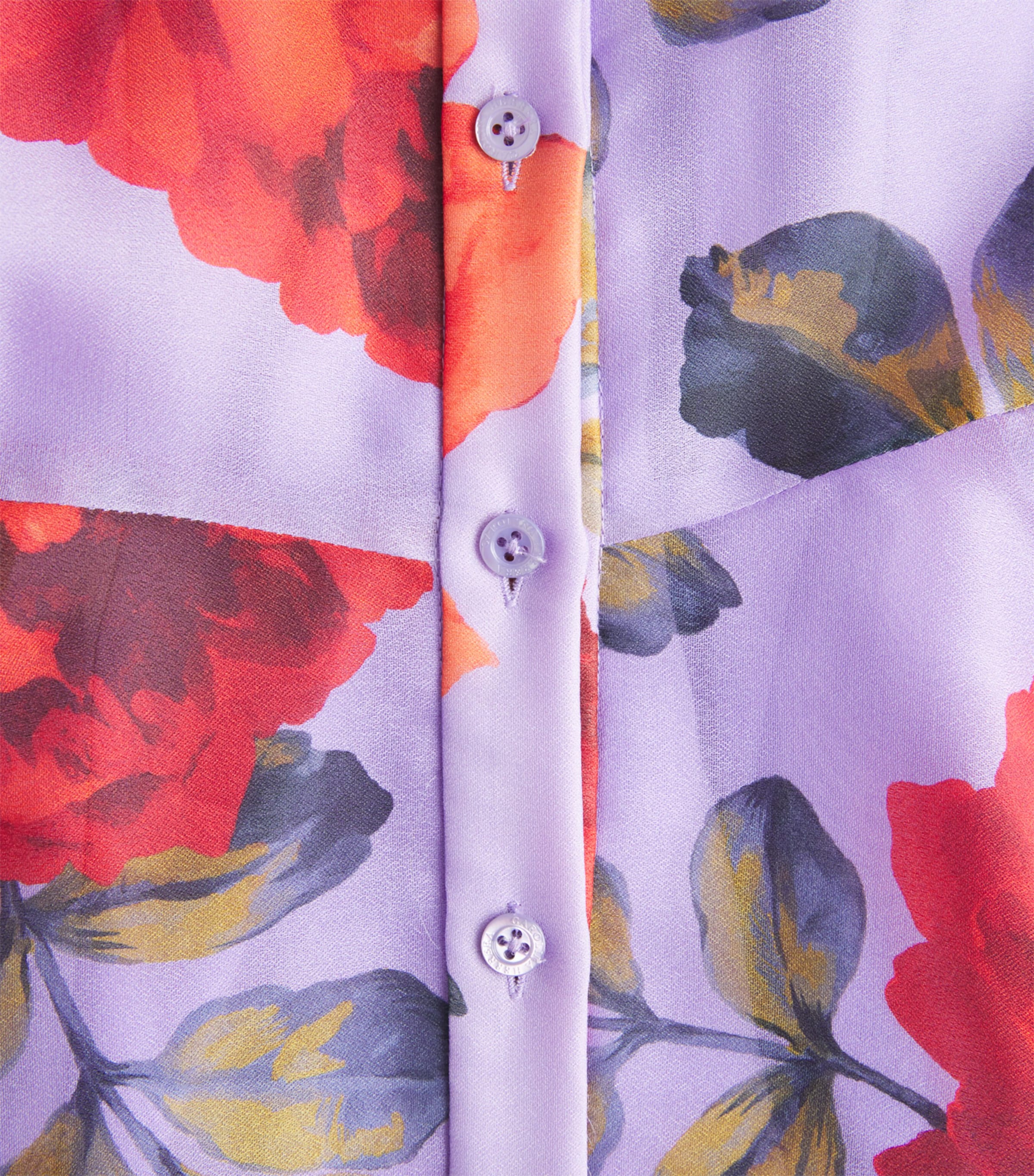 Carolina Herrera Womens Silk Floral Gown Violeta Multi Image 6