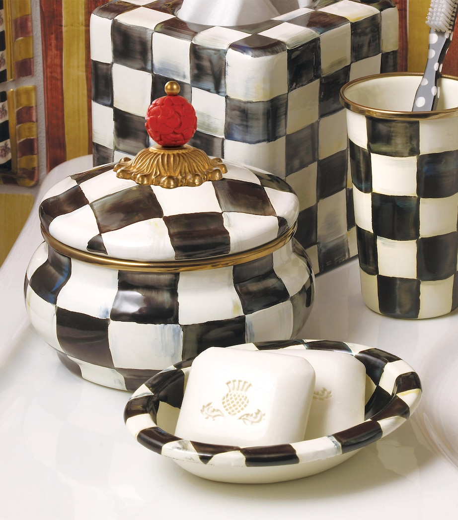 Courtly Check Squashed Pot BLACK Image 3