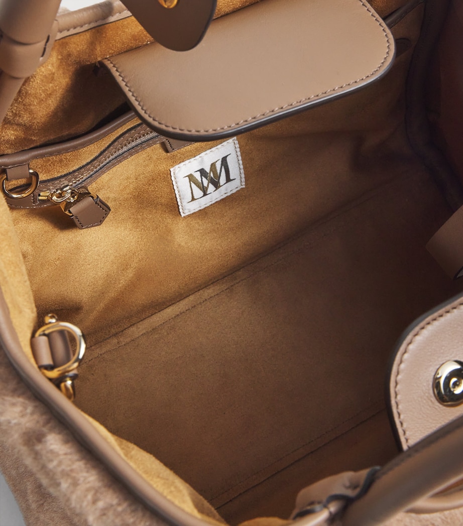 Small Camel Fur Marine Top-Handle Bag BRONZE Image 6