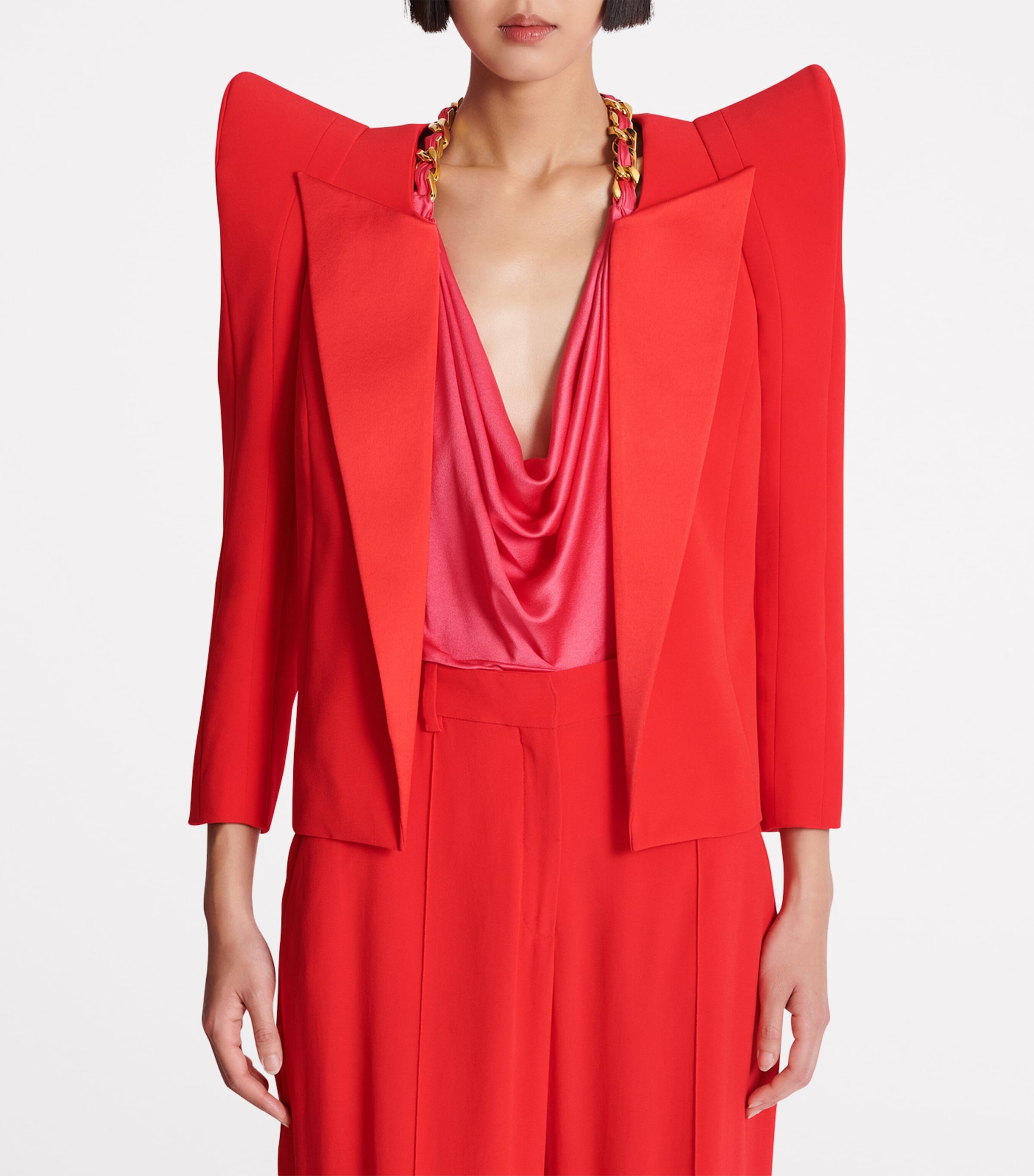 Balmain Crepe Cropped Blazer | Harrods US