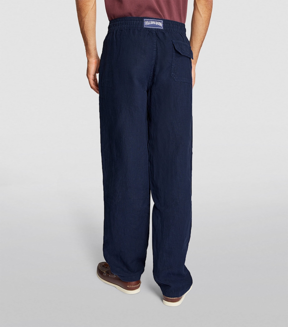 Linen Pacha Drawstring Trousers 390 BLUE MARINE Image 4