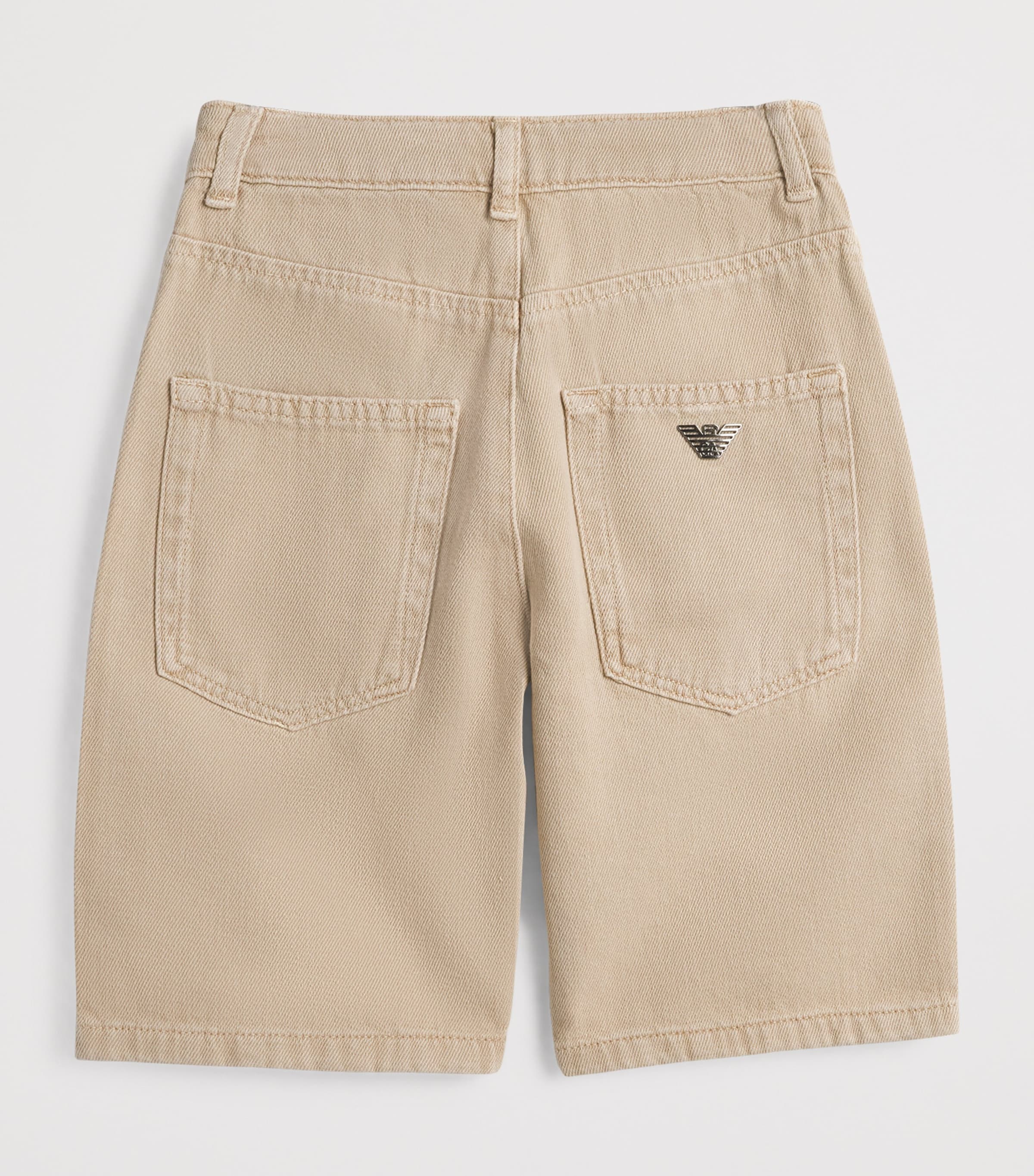 Emporio Armani Kids Denim Tailored Shorts (4-16 Years) Warm Taupe Image 2