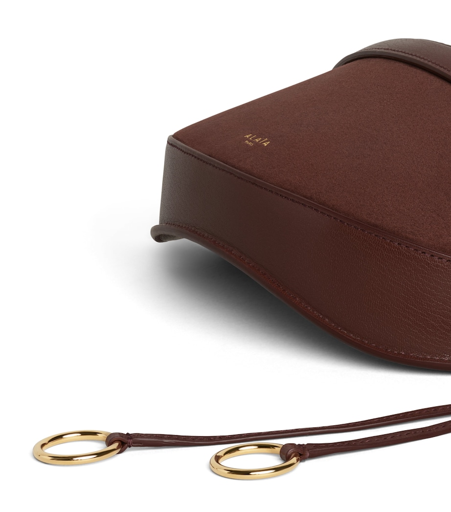 Leather-Suede Hip East-West Shoulder Bag GREGE Image 4