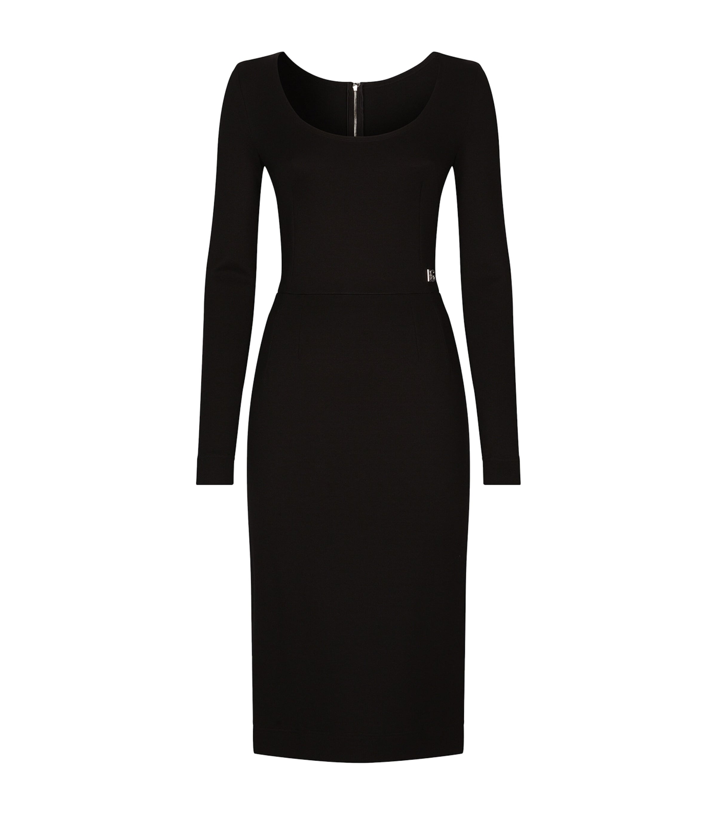 Dolce & Gabbana Milano Rib Midi Dress With Dg Logo