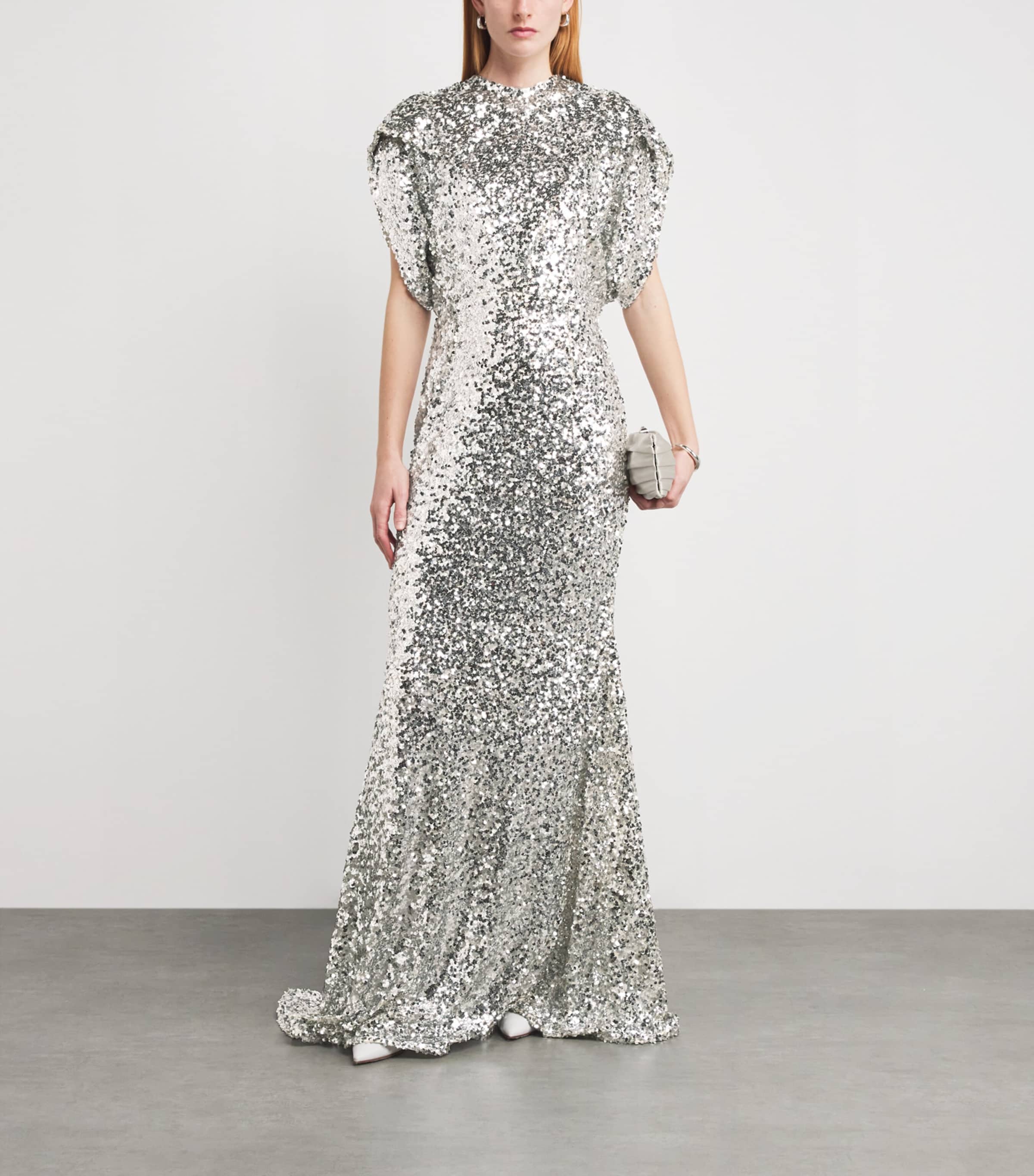 Sequin Hulot Gown IVORY SILVER Image 2