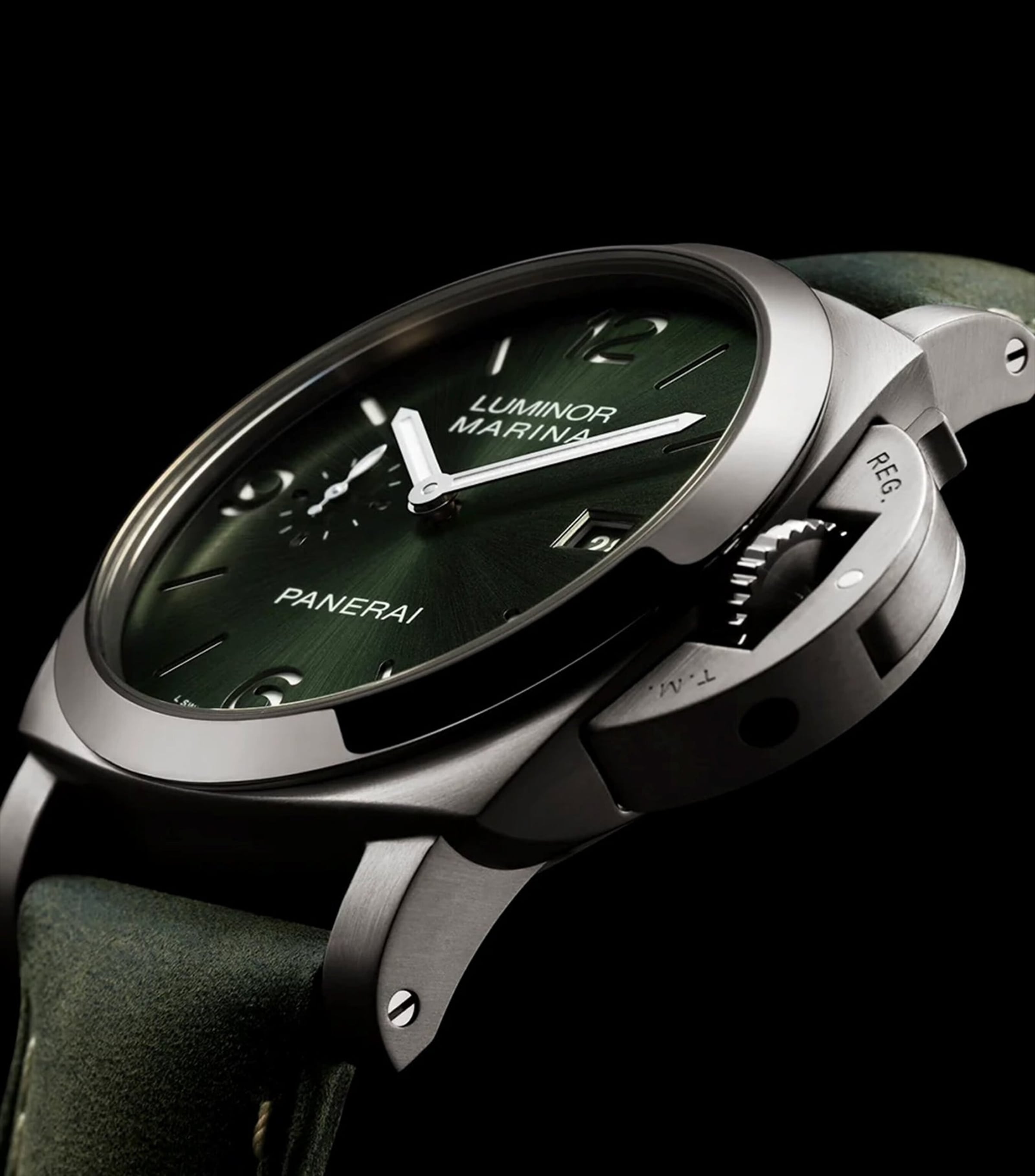 Brushed Titanium Luminor Marina Watch 44mm GREEN Image 5