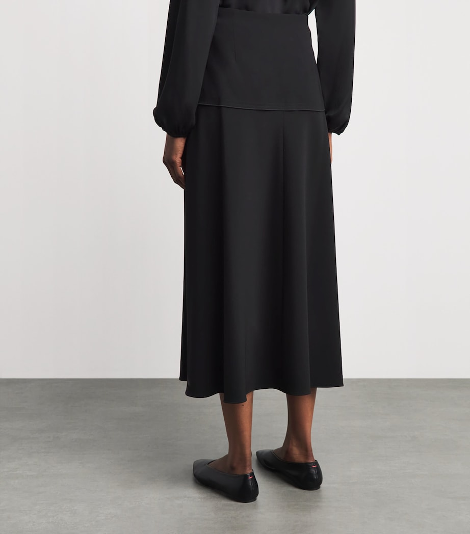 Theory Womens Admiral Crepe Midi Circle Skirt Black Image 5