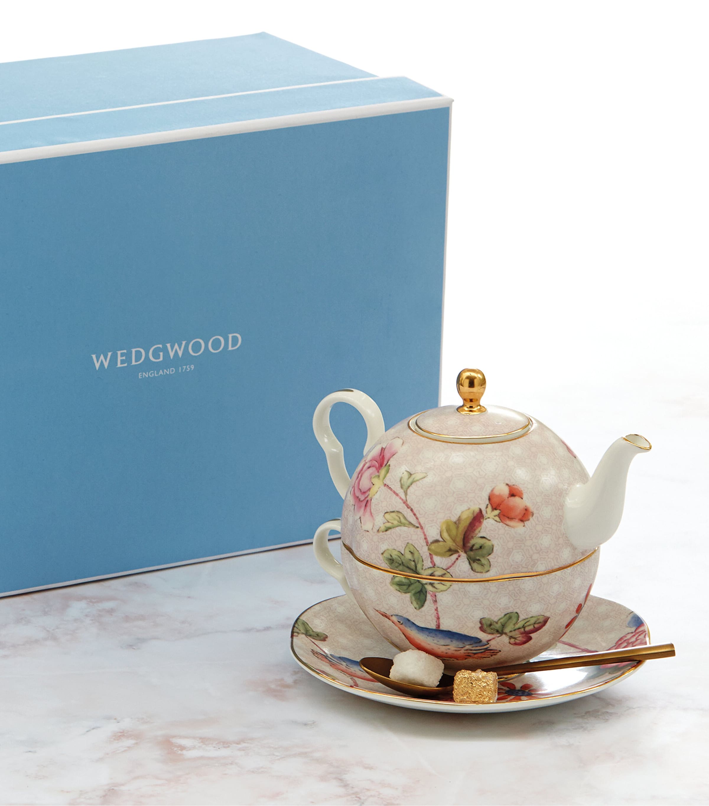 Bone China Cuckoo Tea For One Teapot Set MULTI Image 3