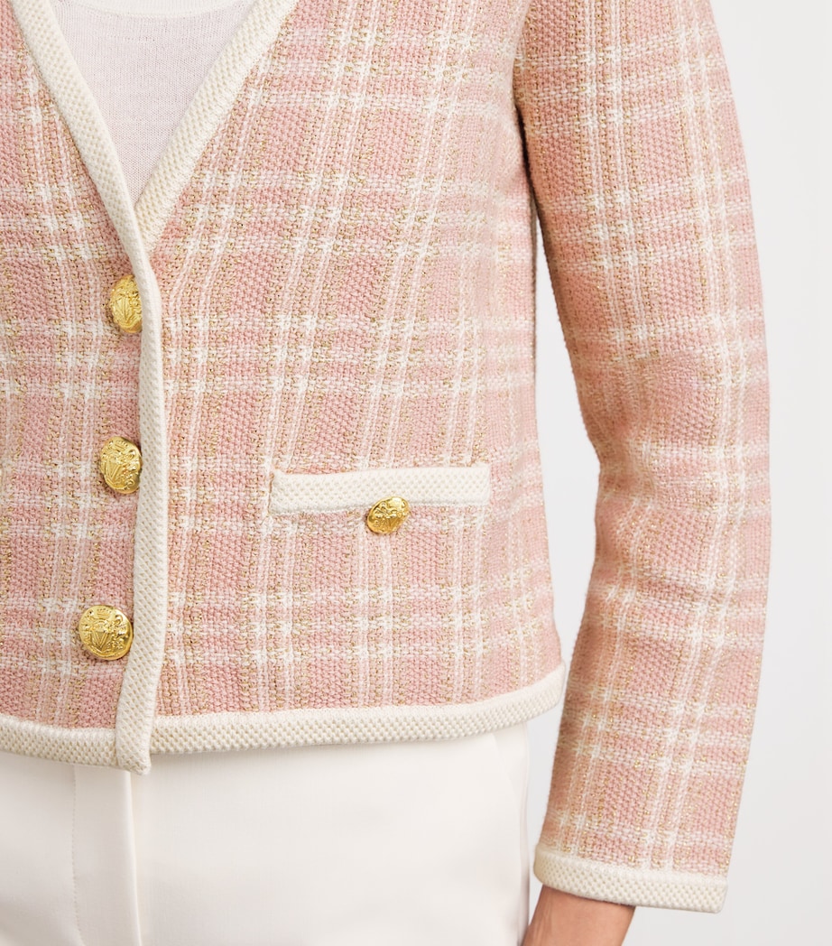 Check Claudine Cardigan W0277 OFF WT/PNK CLY Image 6