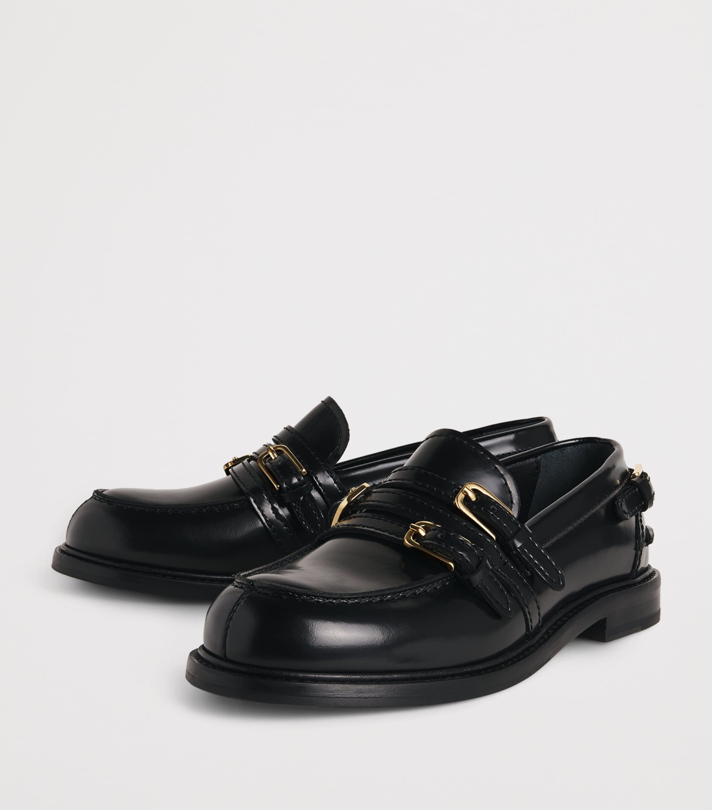 Sandro Paris Leather Buckled Loafers Black Image 3