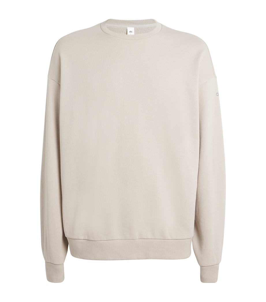 Alo Yoga Mens Cotton-Blend Chill Sweatshirt Bone Image 1