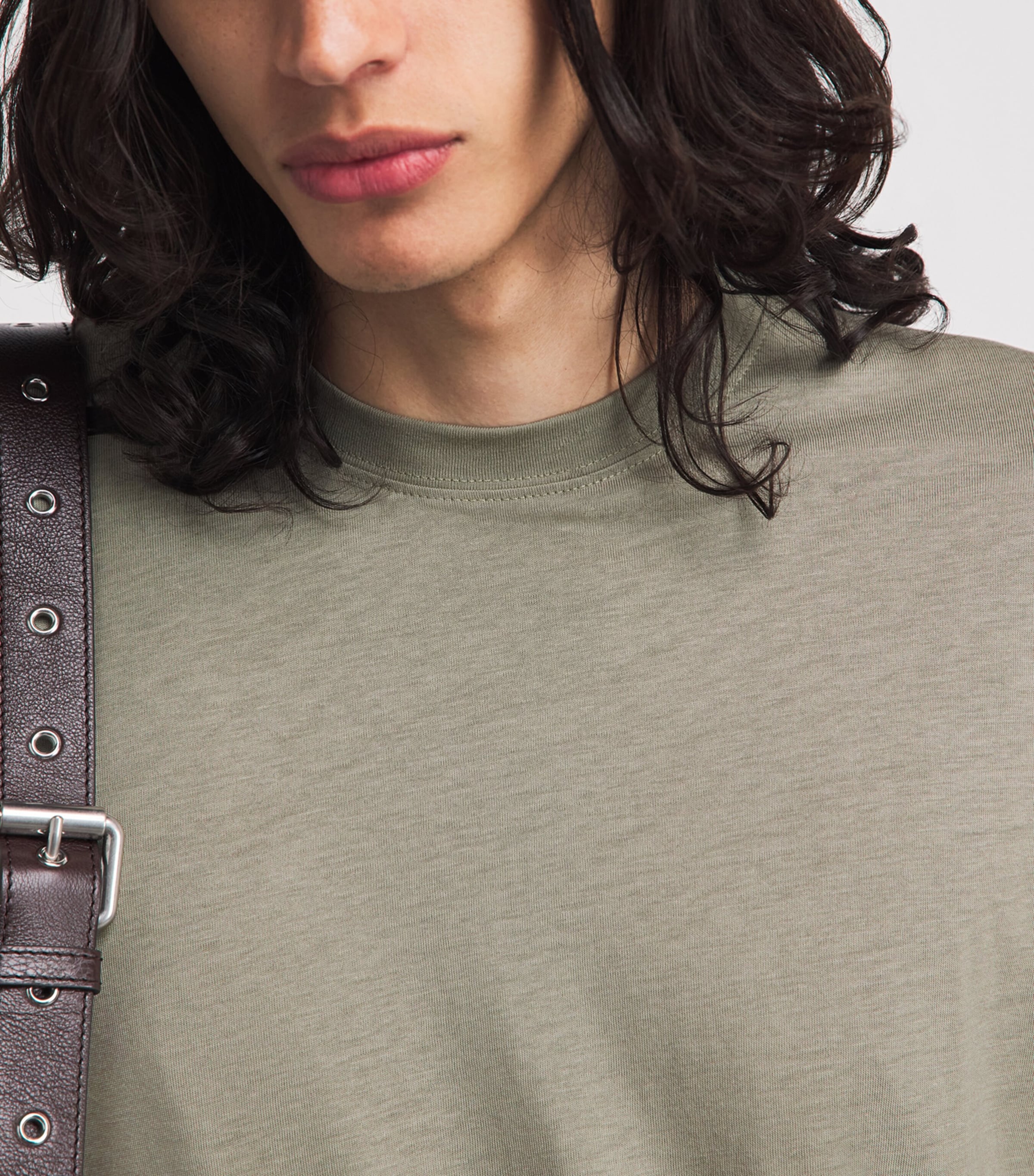 7 For All Mankind Mens Crew-Neck T-shirt Green Image 3