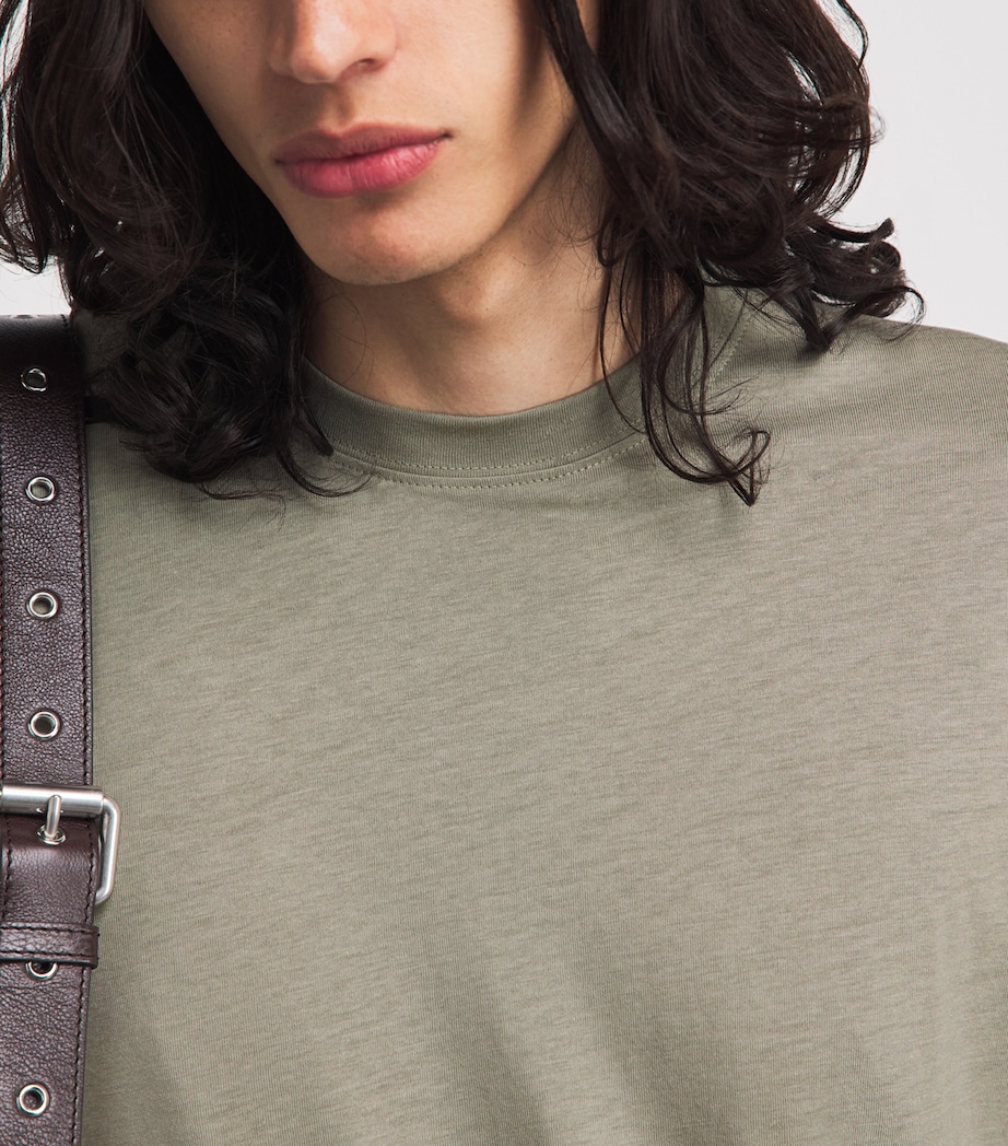 7 For All Mankind Mens Crew-Neck T-shirt Green Image 3