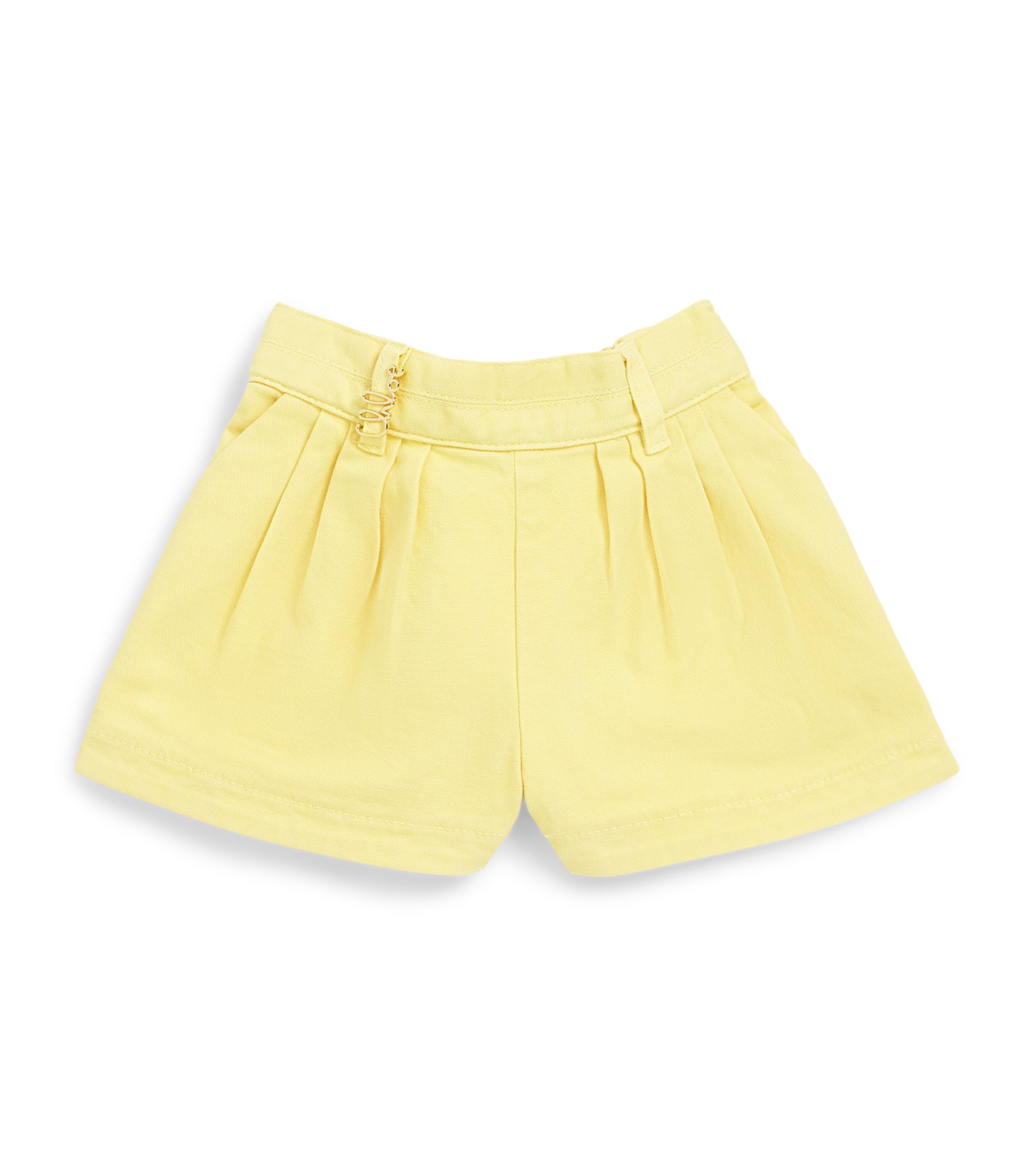 Chloé Kids Stretch-Cotton Chino Shorts (6-36 Months) Yellw Image 1