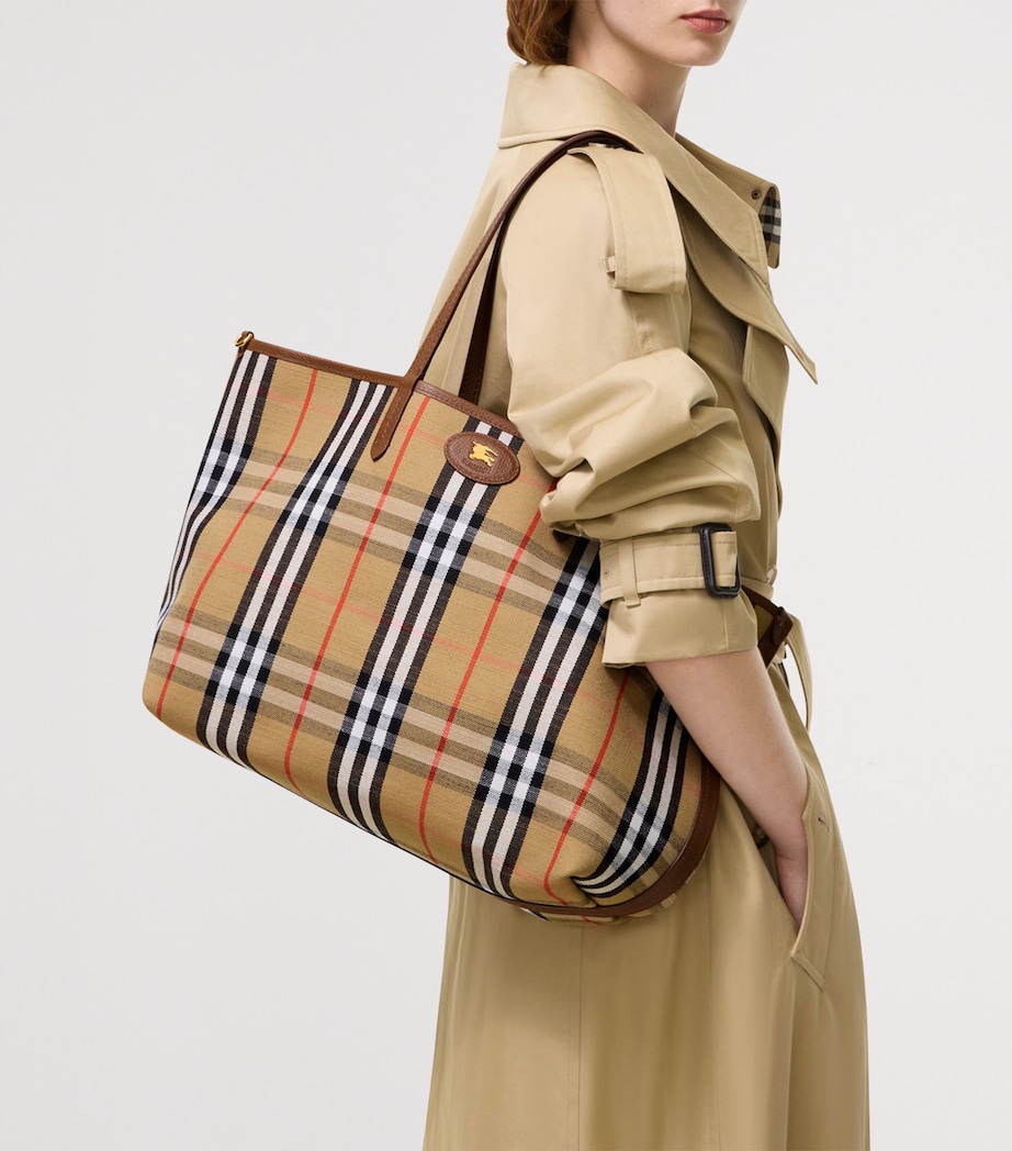 Burberry Medium Suede-Check Reversible Bloomsbury Tote Bag Hazel/sand Check Image 2