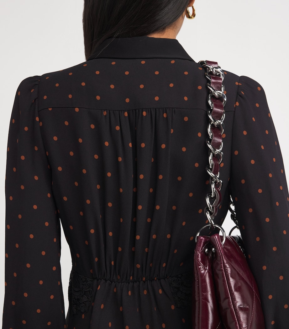 Polka-Dot Lace-Trim Maxi Dress BLACK/CARAMEL Image 6