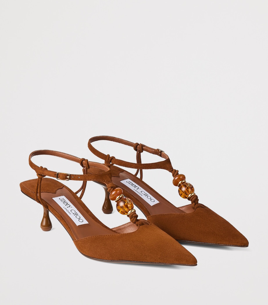 Jimmy Choo Lauri 50 Suede Slingback Pumps Tan Mix Image 3