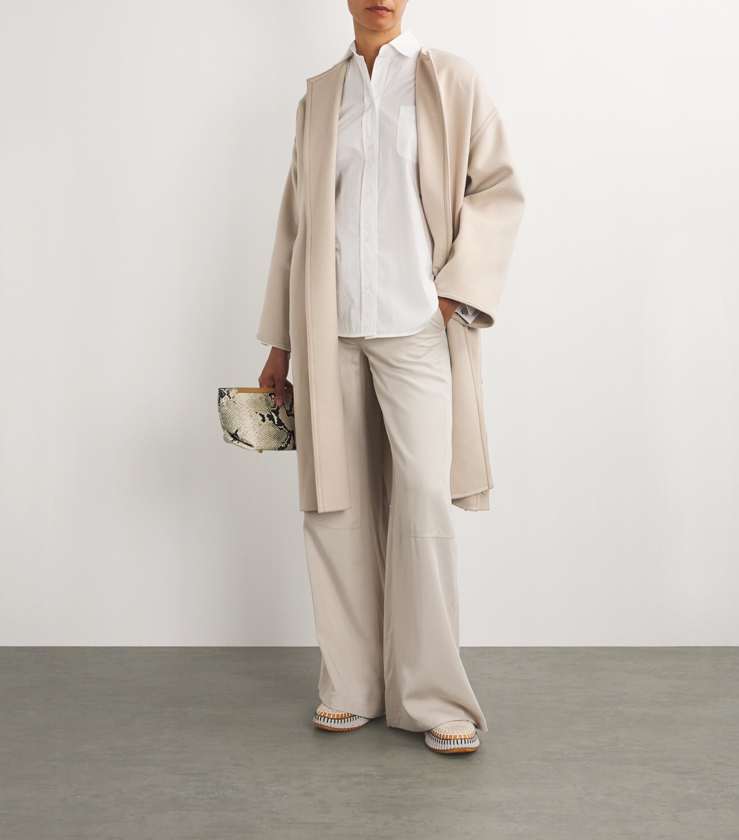 Yves Salomon Womens Wool-Blend Wrap Coat Image 2