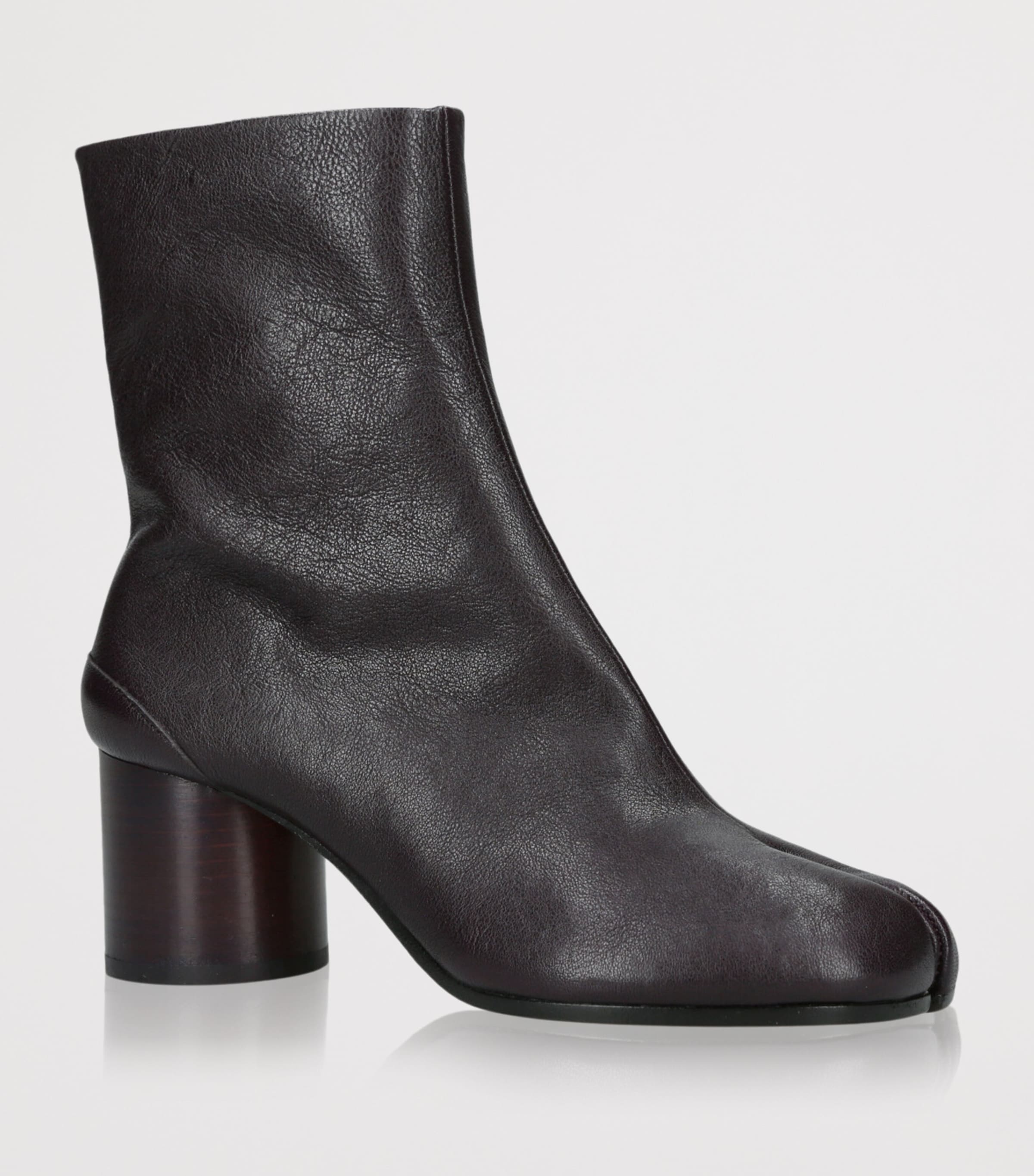 Leather Tabi Boots 60 WINE Image 3