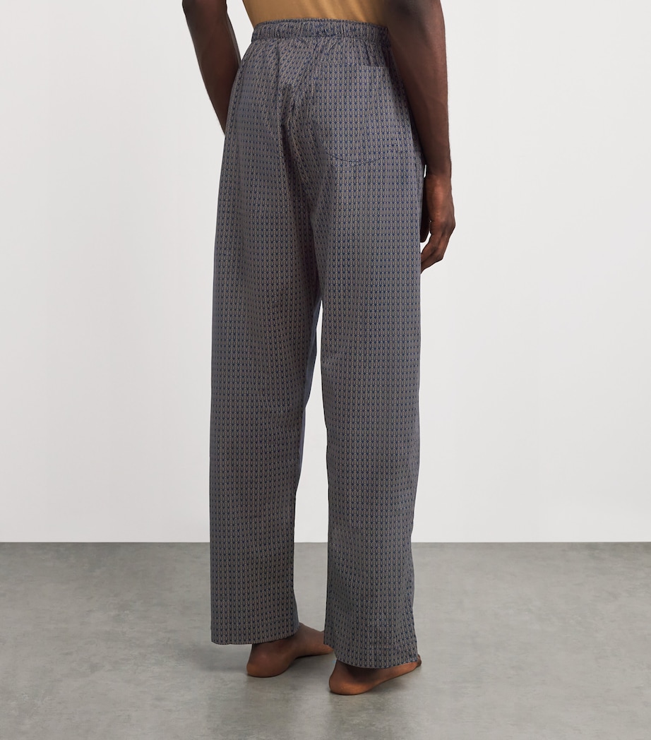 Cotton Jungle Leaf Print Boxer Shorts NAVY Image 4