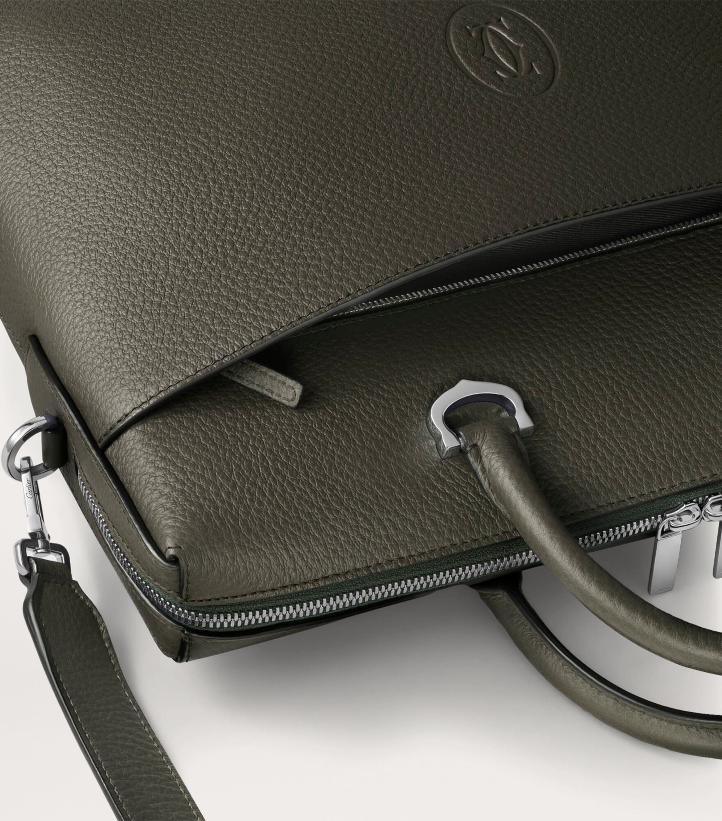 Small Calfskin Must de Cartier Document Holder KHAKI Image 4