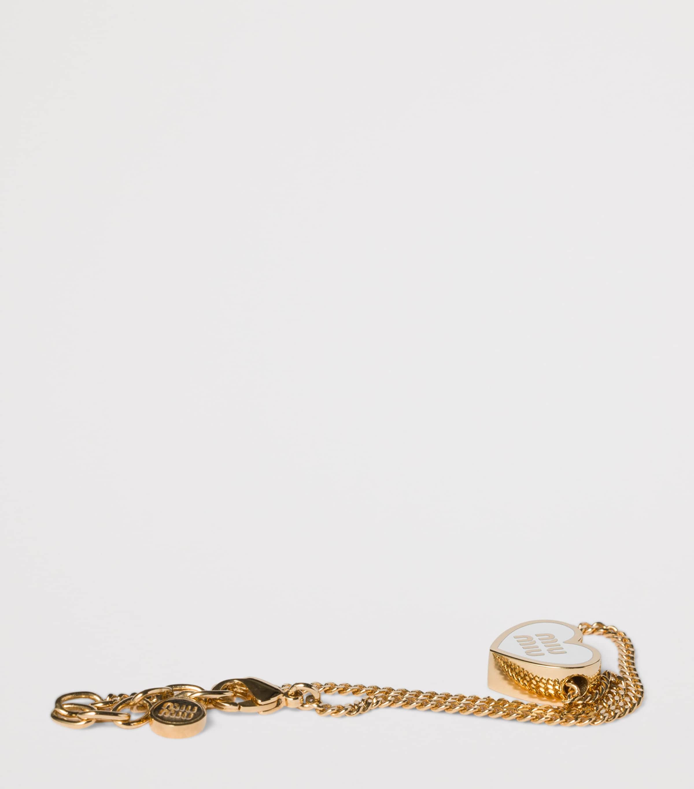 Miu Miu Enamel Heart Logo Bracelet Gold/silver Image 2