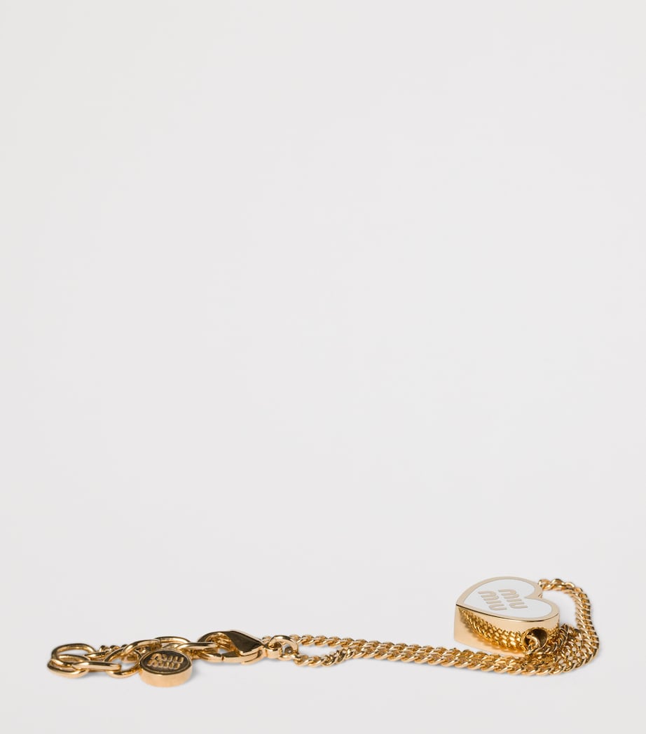 Miu Miu Enamel Heart Logo Bracelet Gold/silver Image 2