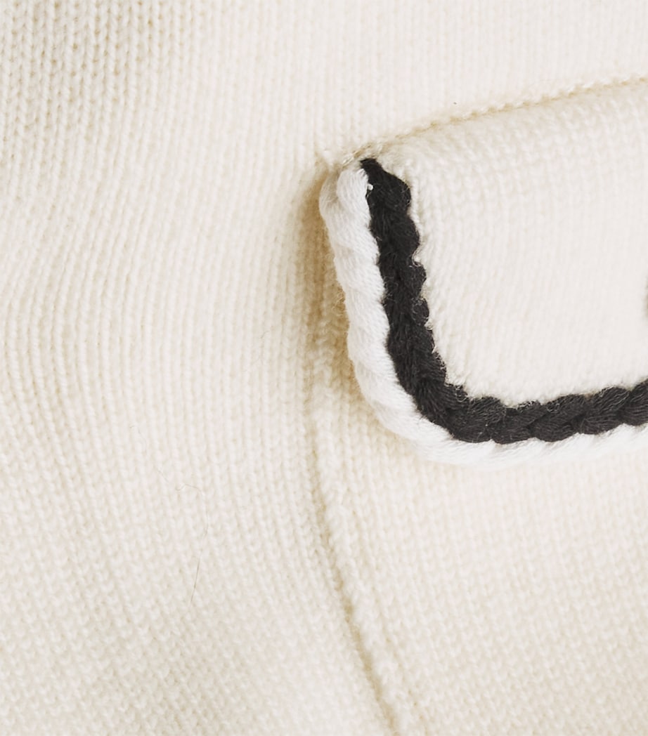 Theory Womens Merino Wool-Blend Hooded Cardigan White Multi Image 5