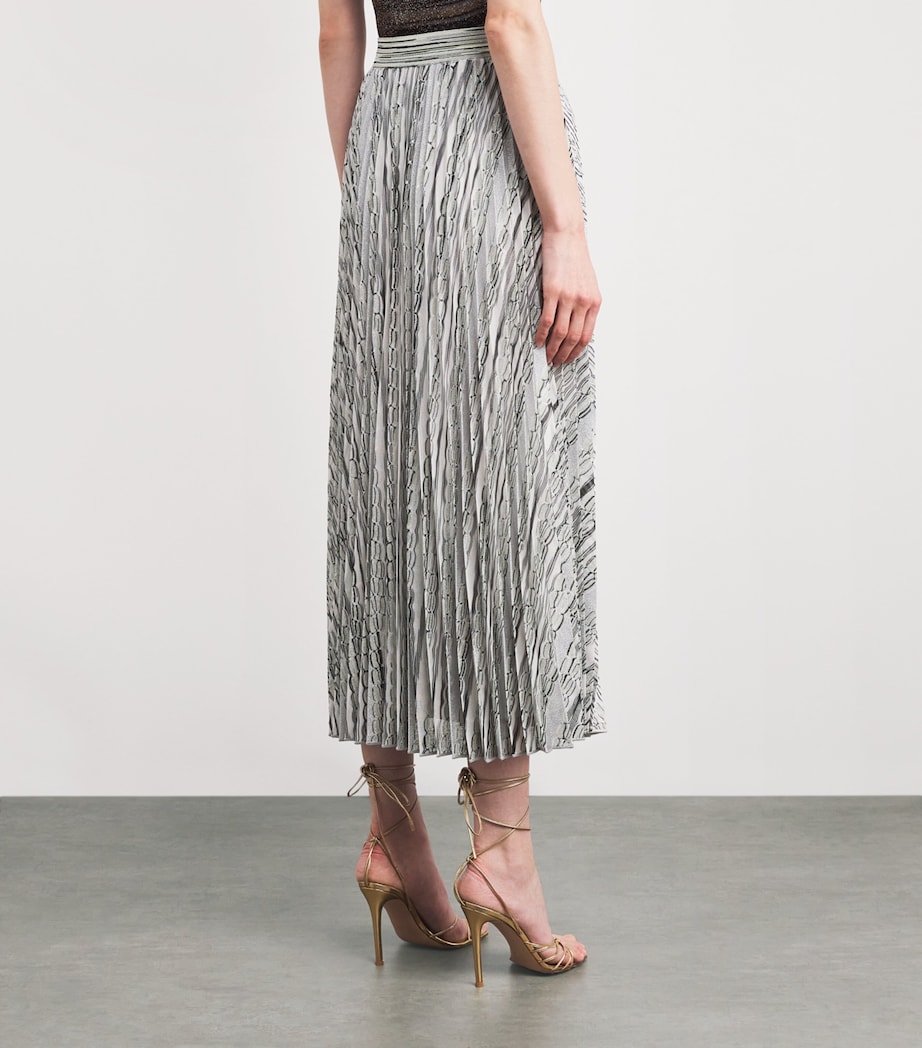 Knitted Pleated Midi Skirt SM9ZY SILVER TONES Image 4