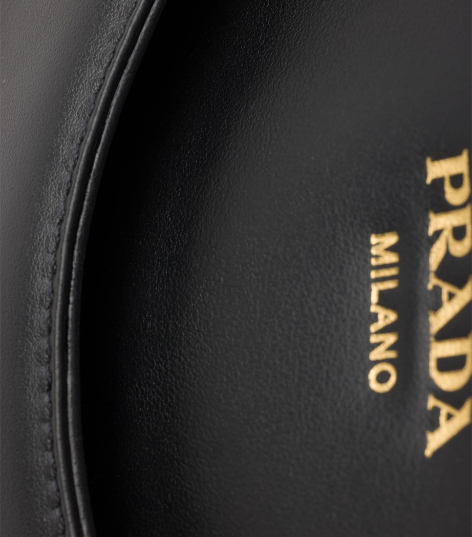 Prada Mini Leather Carry Top-Handle Bag Black Image 5