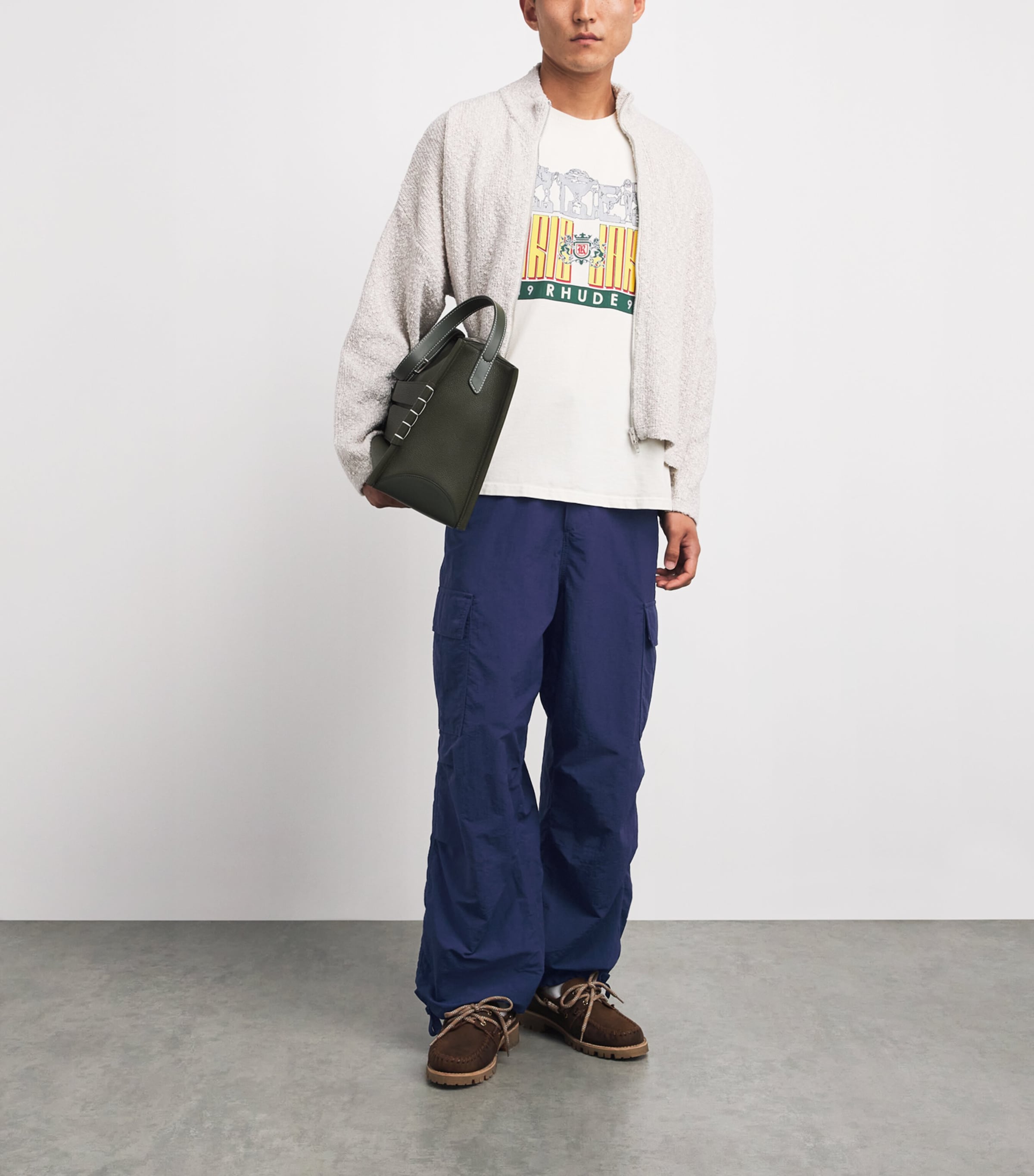Rhude Mens Parachute Cargo Trousers Navy Image 2