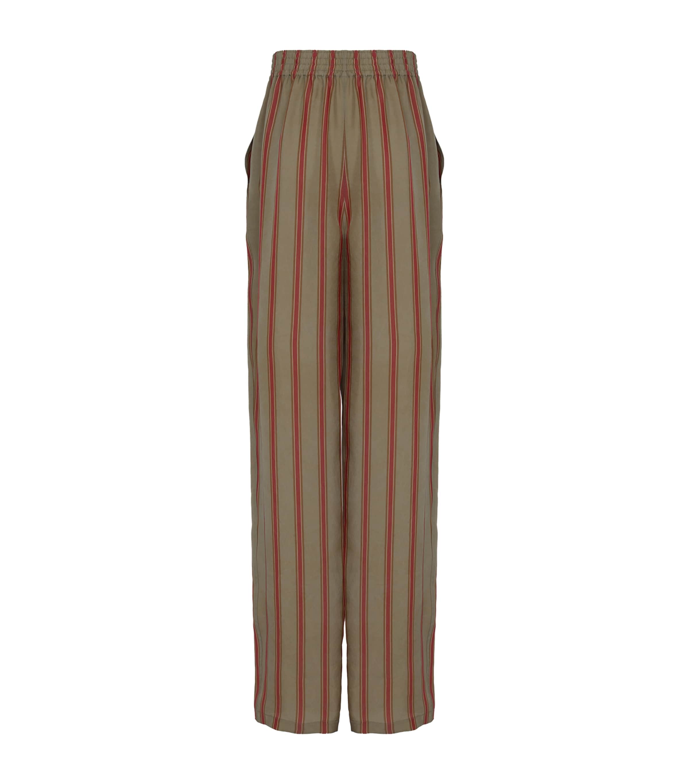 Saint Laurent Mens Stripe Wide-Leg Trousers Image 2
