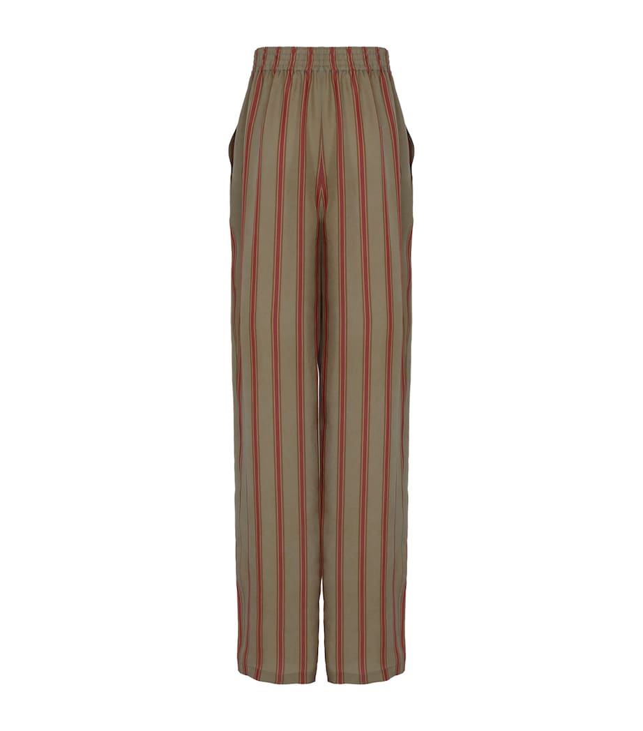 Saint Laurent Mens Stripe Wide-Leg Trousers Image 2