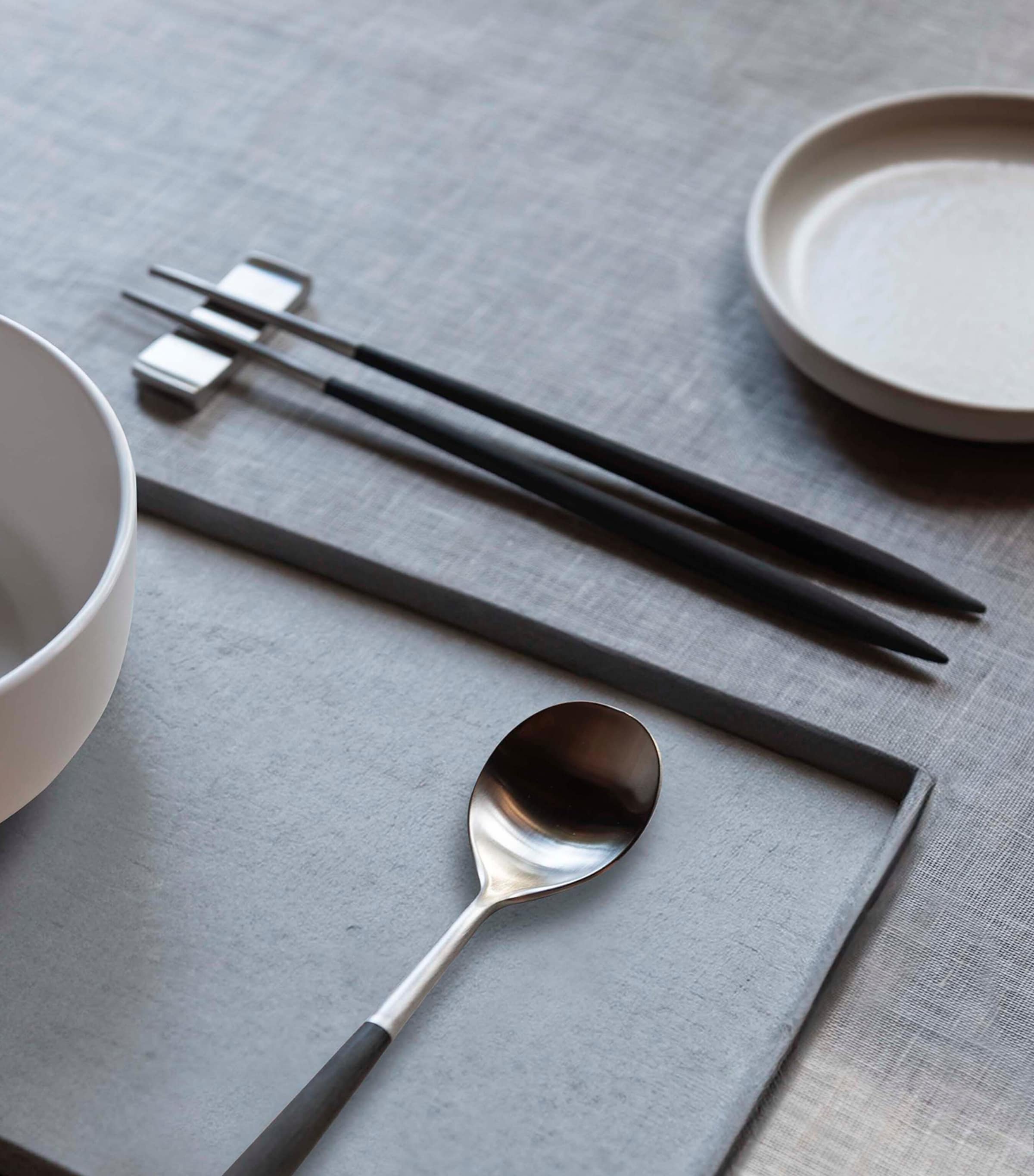 Set of 6 Stainless Steel Ares Chopsticks BLACK Image 2